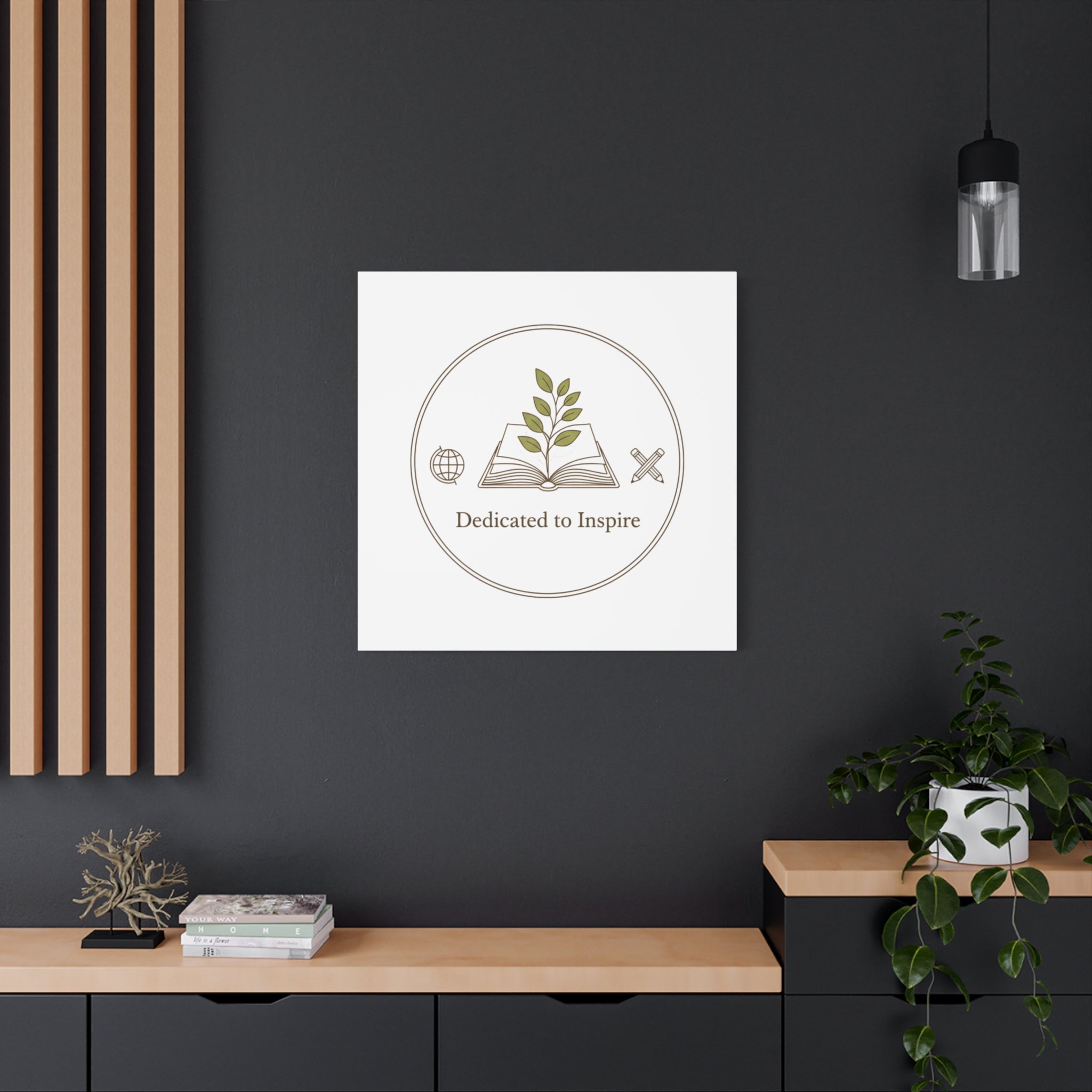 Dedicated to Inspire Canvas | Minimalist Teacher Decor, Educator Pride