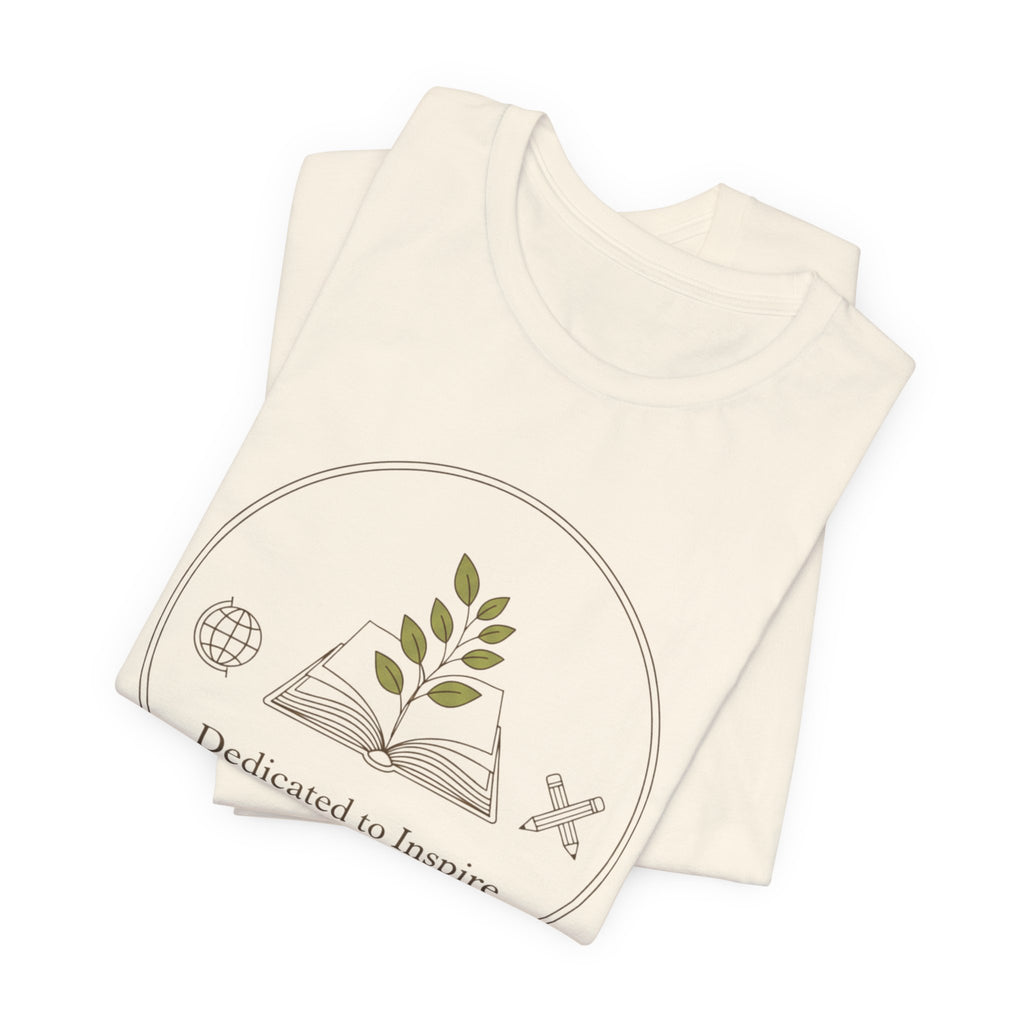 Dedicated to Inspire Tee | modern teacher shirt, minimalist educator pride