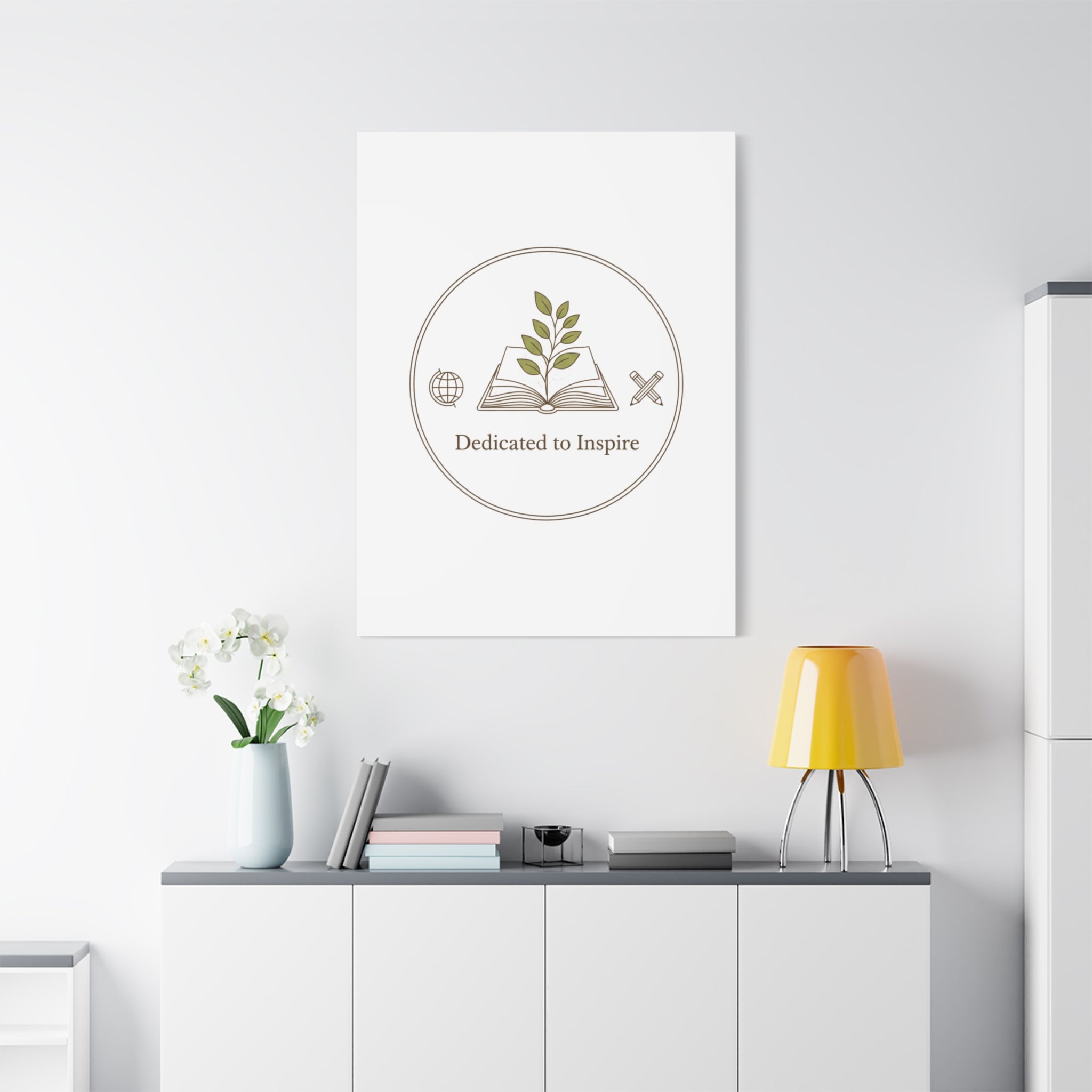 Dedicated to Inspire Canvas | Minimalist Teacher Decor, Educator Pride