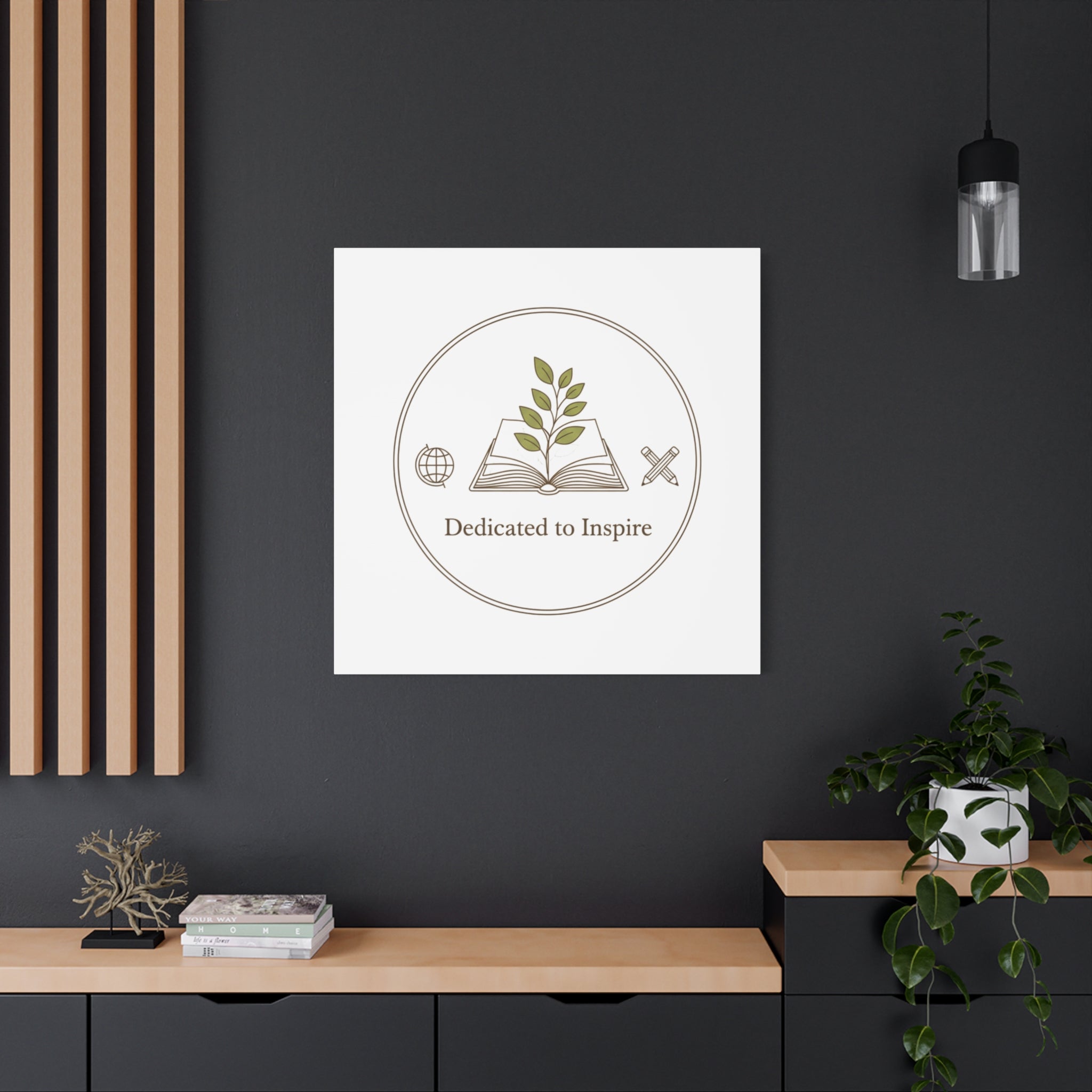 Dedicated to Inspire Canvas | Minimalist Teacher Decor, Educator Pride
