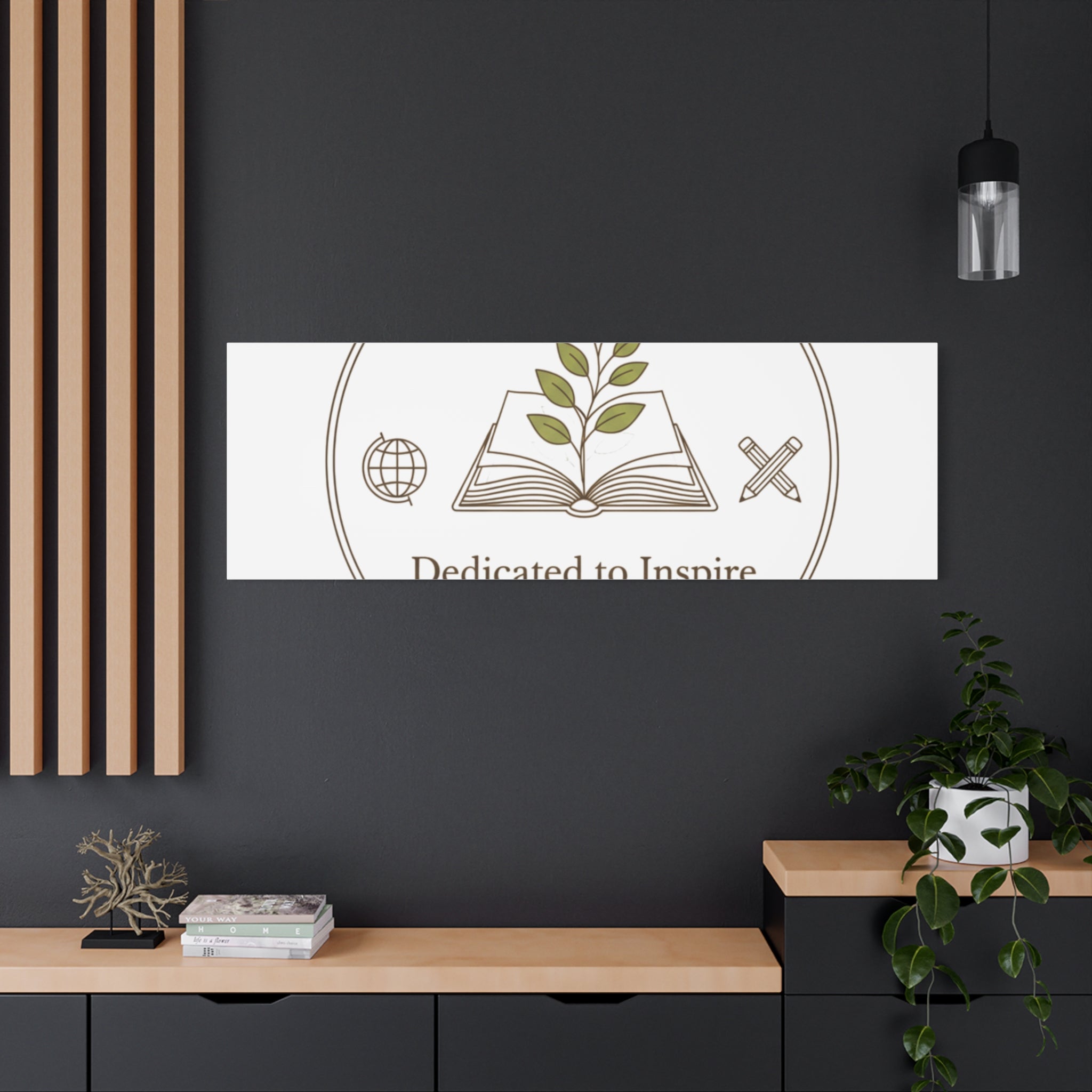 Dedicated to Inspire Canvas | Minimalist Teacher Decor, Educator Pride