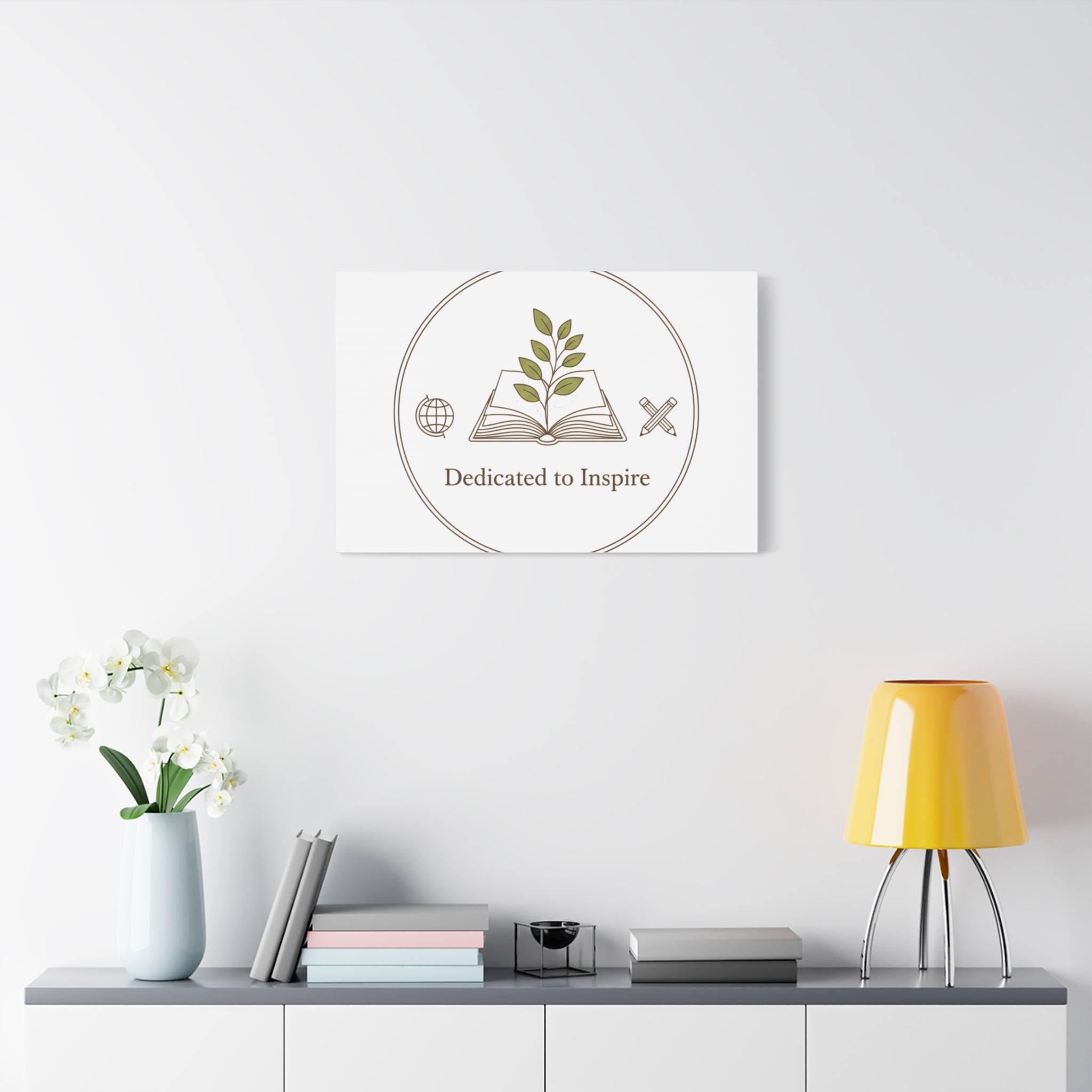 Dedicated to Inspire Canvas | Minimalist Teacher Decor, Educator Pride