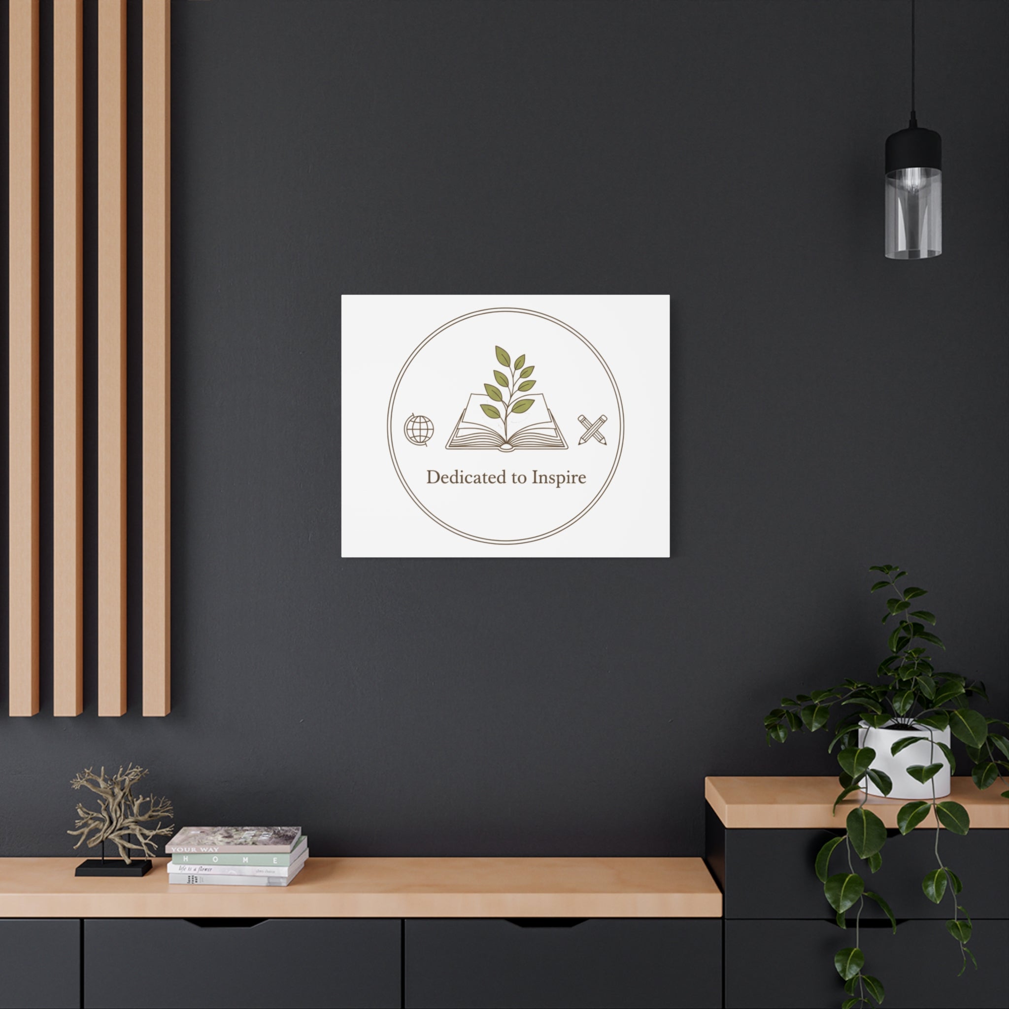 Dedicated to Inspire Canvas | Minimalist Teacher Decor, Educator Pride