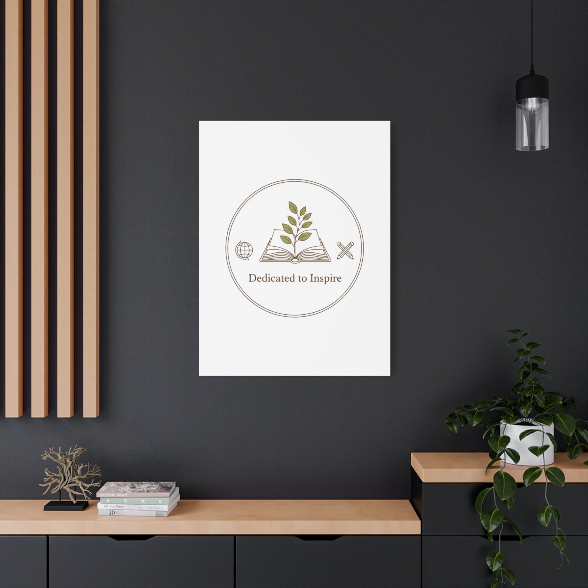 Dedicated to Inspire Canvas | Minimalist Teacher Decor, Educator Pride