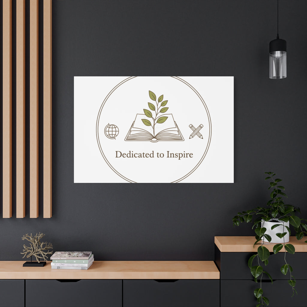 Dedicated to Inspire Canvas | Minimalist Teacher Decor, Educator Pride