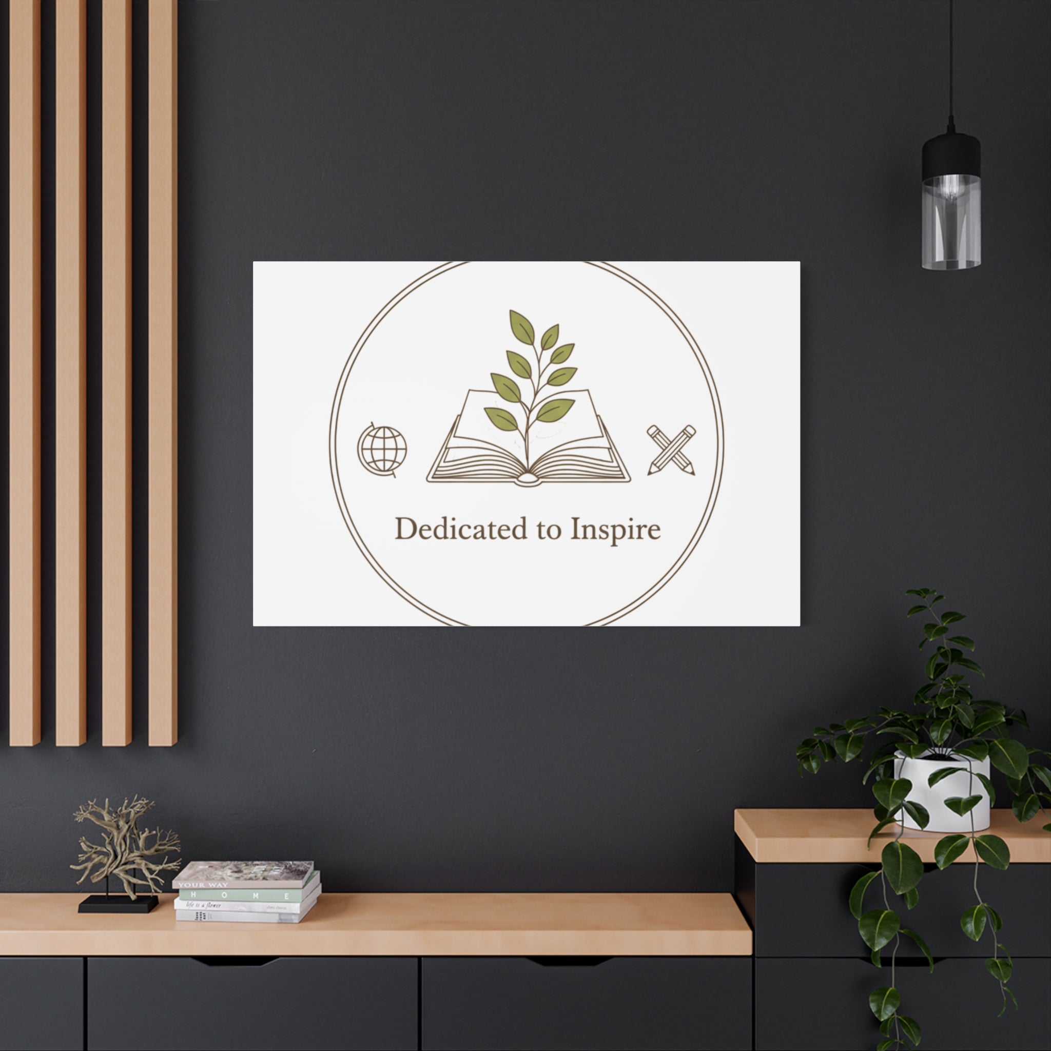 Dedicated to Inspire Canvas | Minimalist Teacher Decor, Educator Pride
