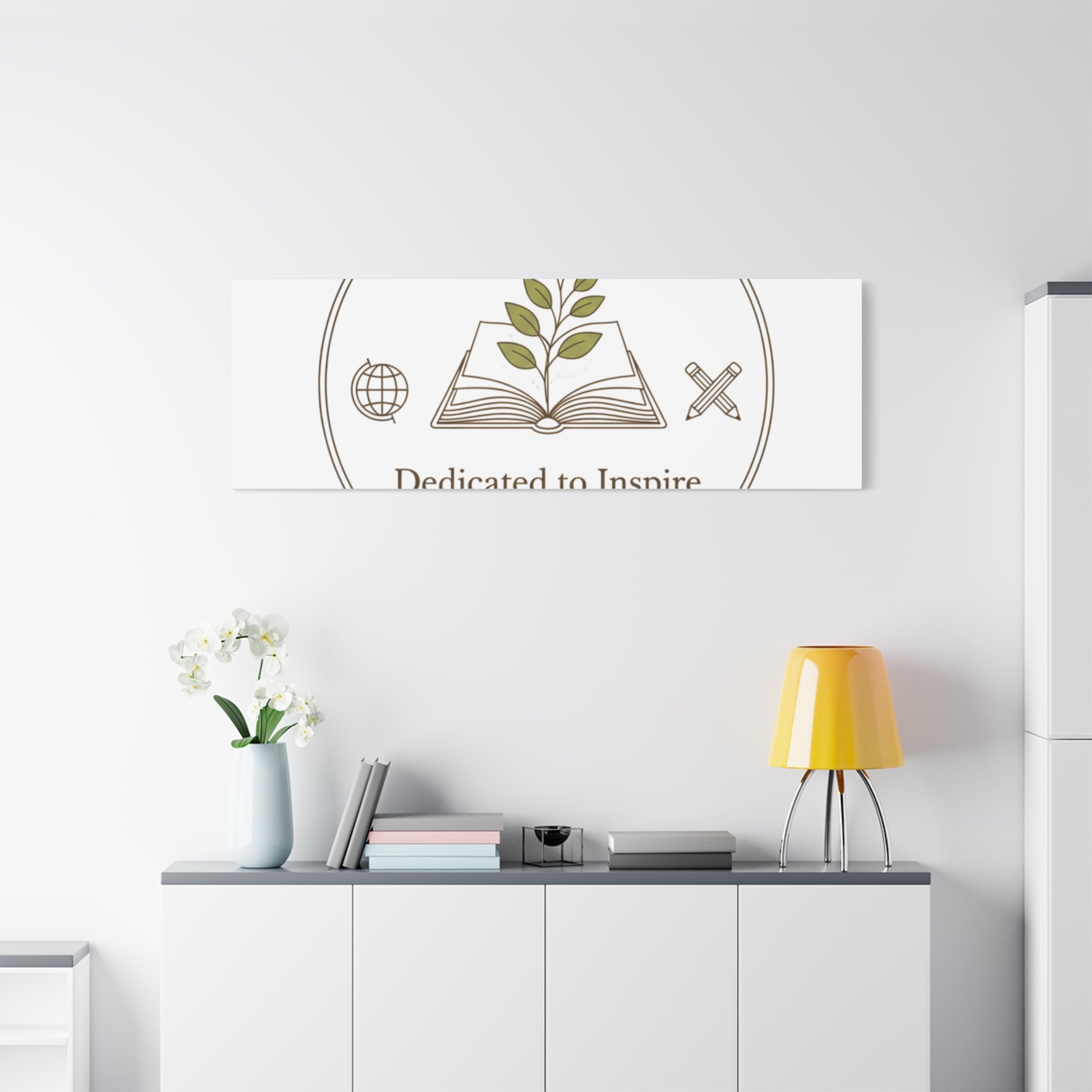 Dedicated to Inspire Canvas | Minimalist Teacher Decor, Educator Pride