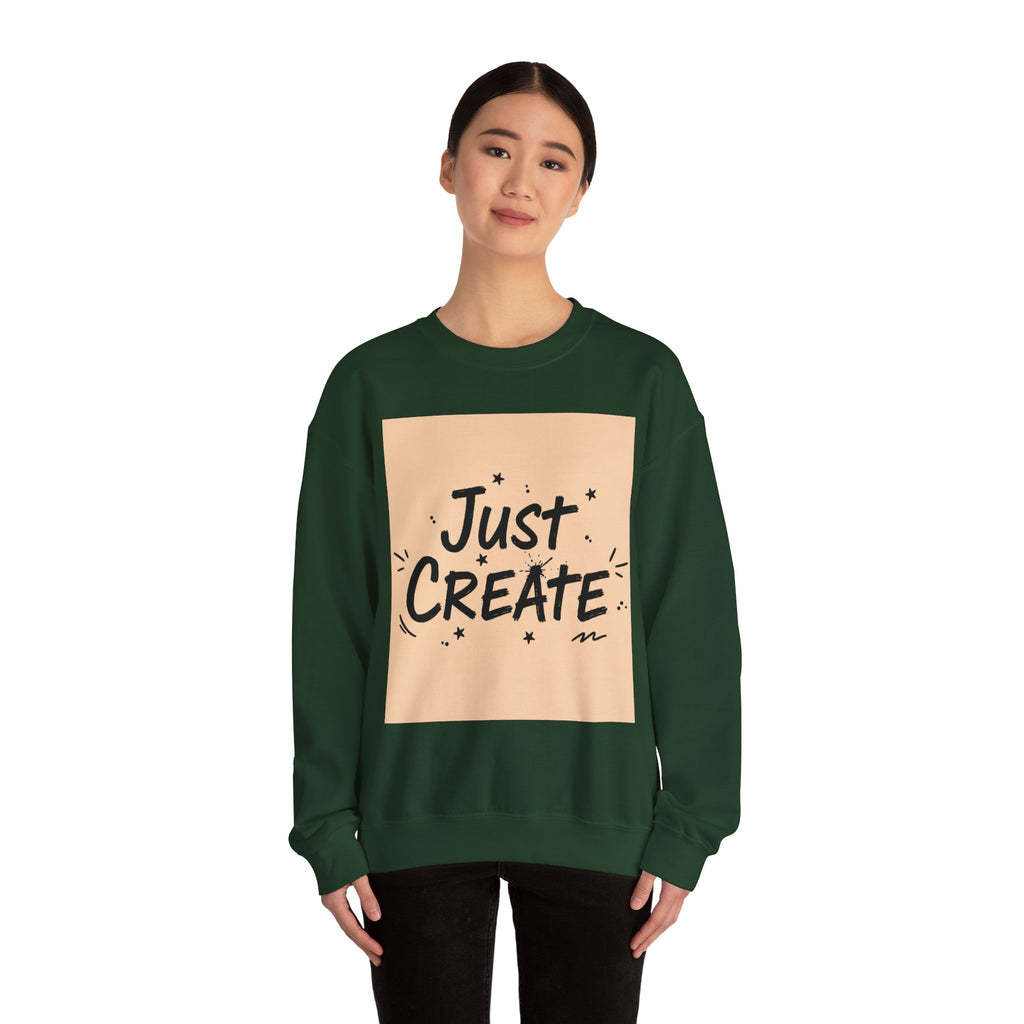 Just Create marker scribble sweatshirt | handwritten font art, doodle quote