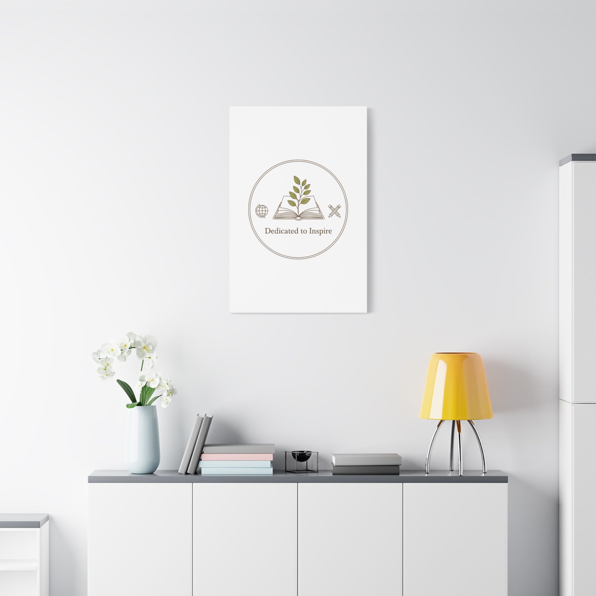 Dedicated to Inspire Canvas | Minimalist Teacher Decor, Educator Pride