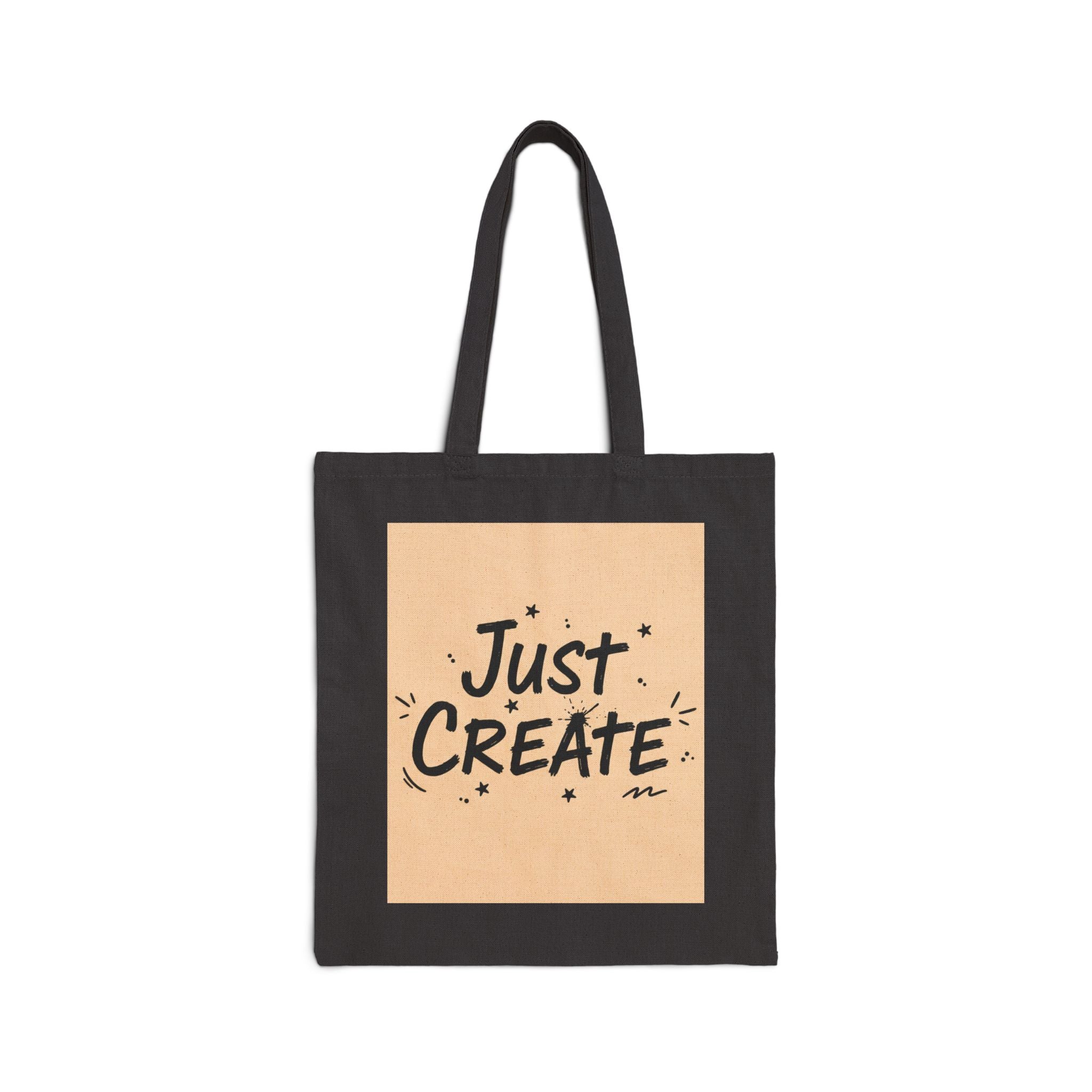 Just Create marker scribble design Tote | handwritten font art, doodle quote