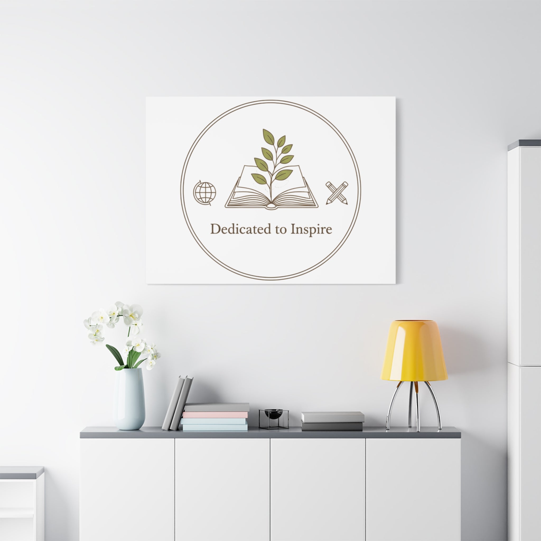 Dedicated to Inspire Canvas | Minimalist Teacher Decor, Educator Pride