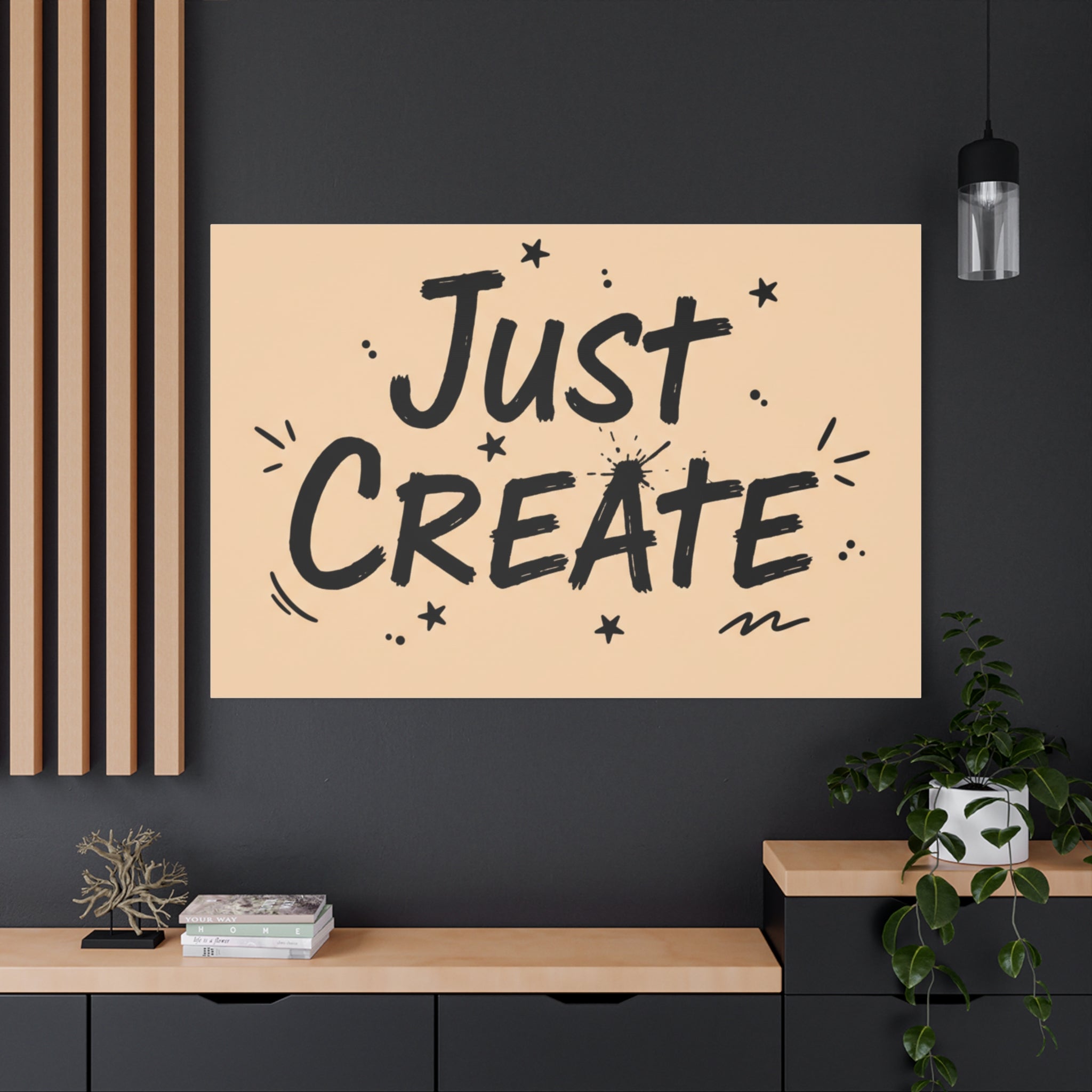 Just Create marker scribble art Canvas | Handwritten marker aesthetic