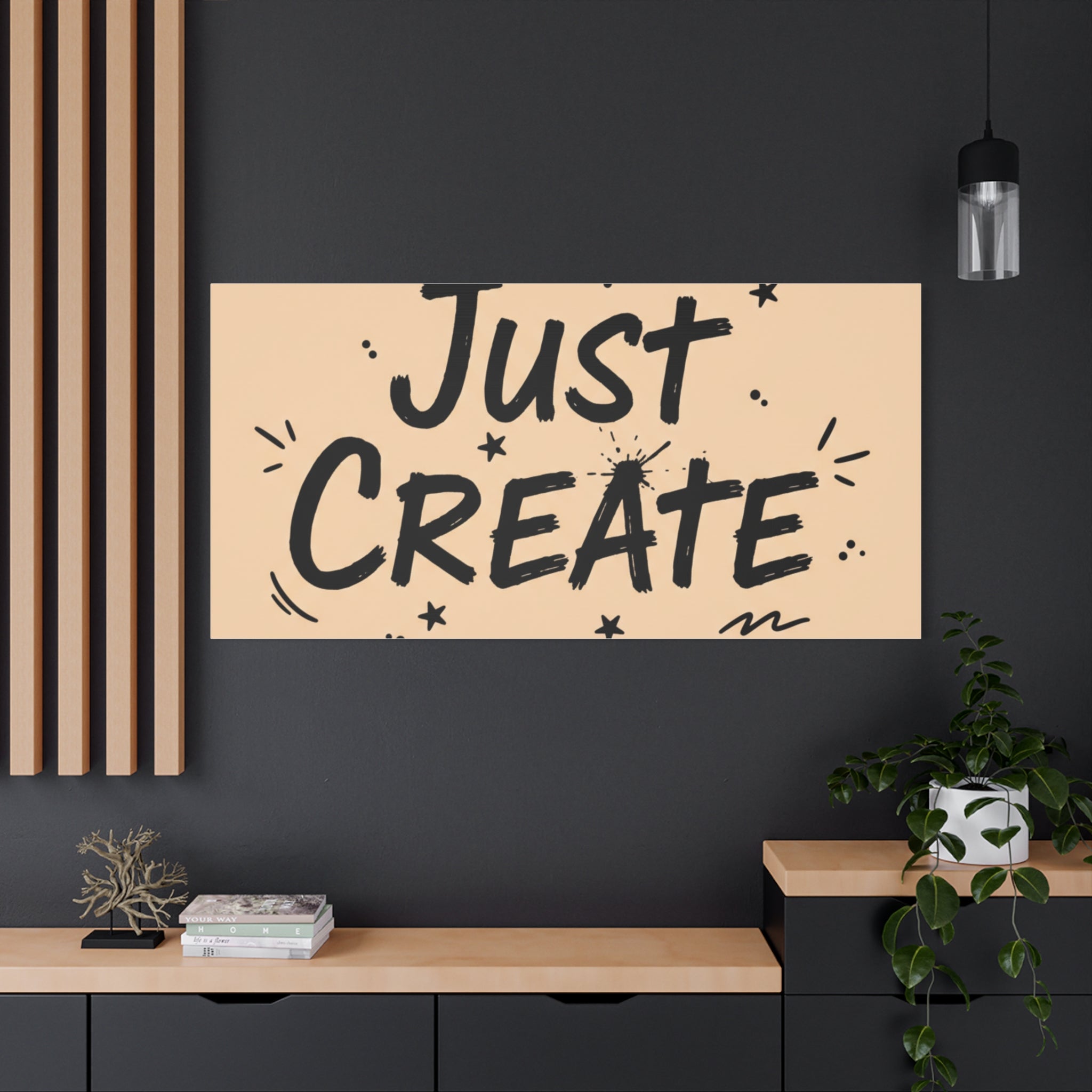Just Create marker scribble art Canvas | Handwritten marker aesthetic