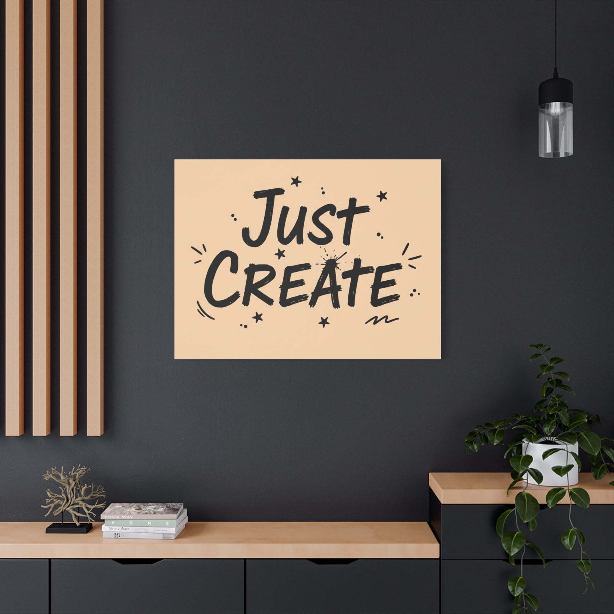 Just Create marker scribble art Canvas | Handwritten marker aesthetic