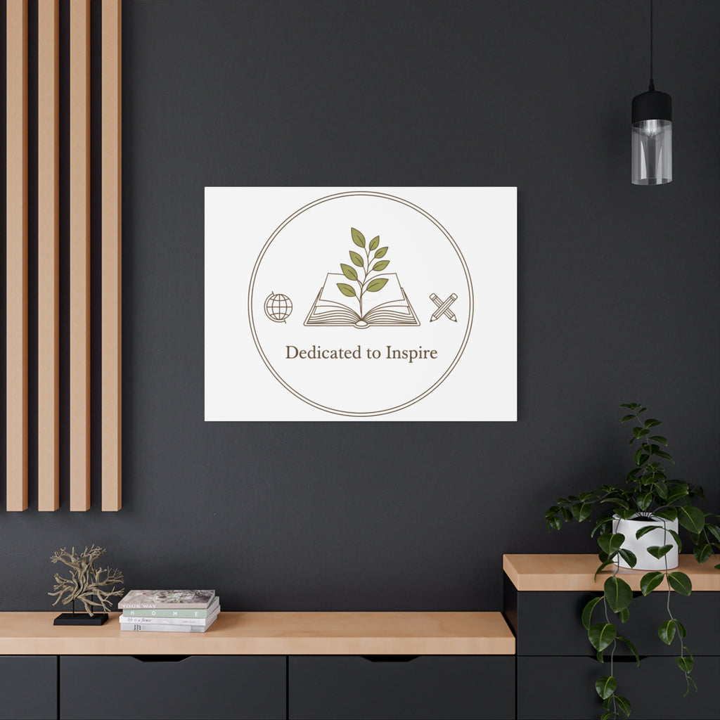 Dedicated to Inspire Canvas | Minimalist Teacher Decor, Educator Pride