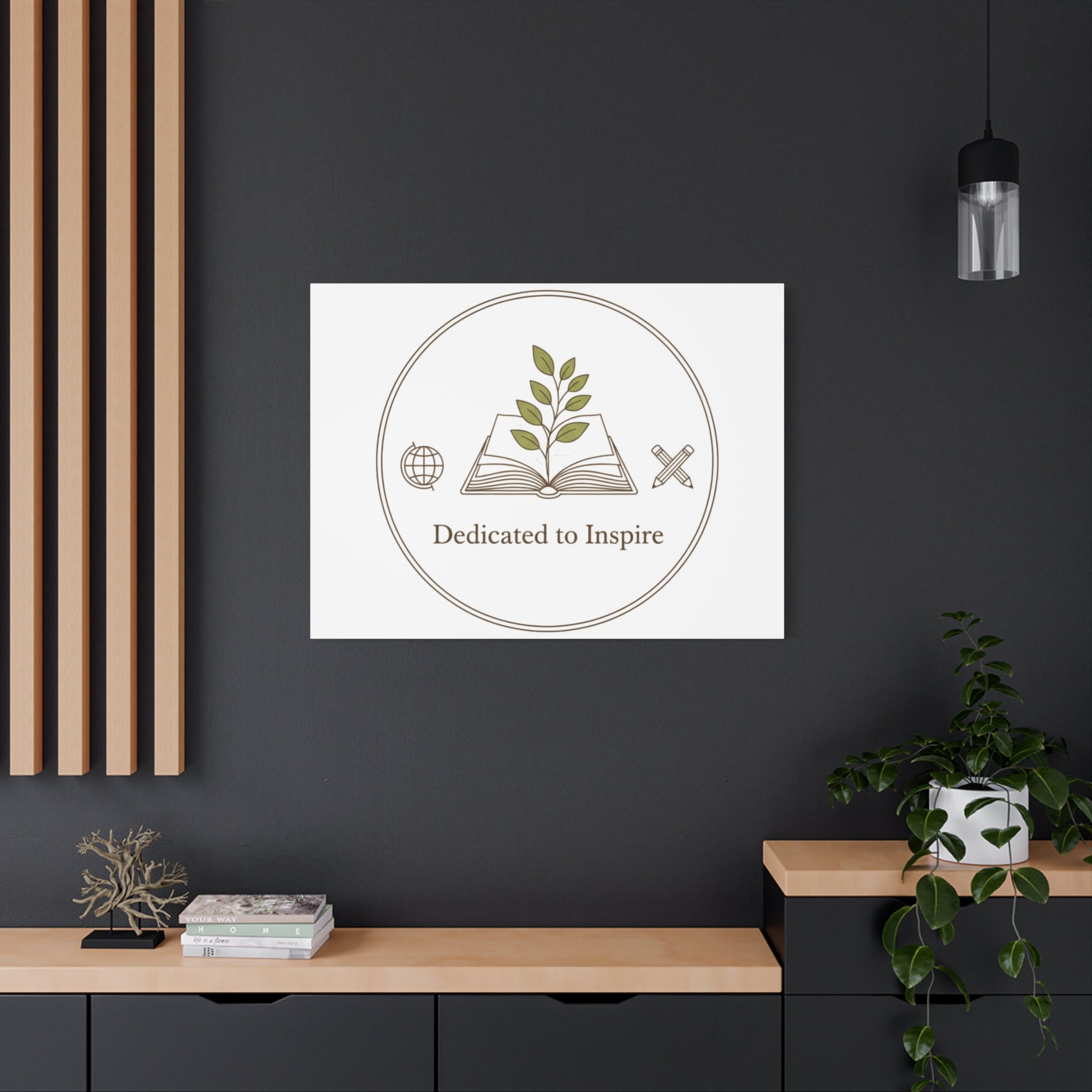 Dedicated to Inspire Canvas | Minimalist Teacher Decor, Educator Pride