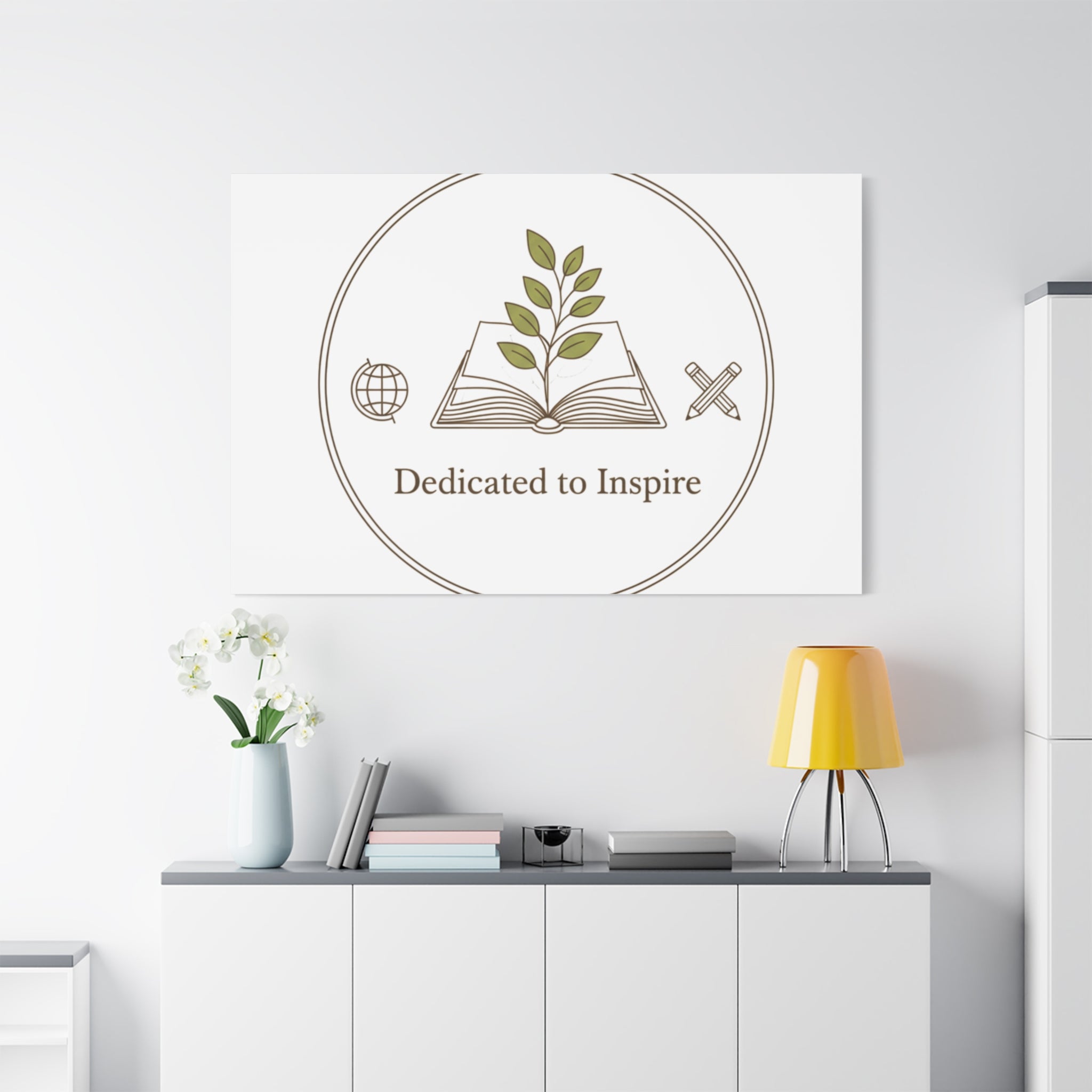 Dedicated to Inspire Canvas | Minimalist Teacher Decor, Educator Pride