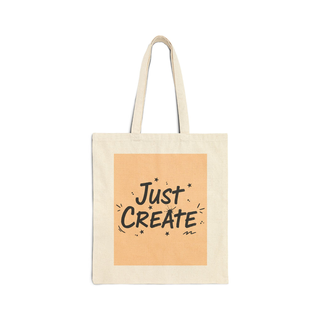 Just Create marker scribble design Tote | handwritten font art, doodle quote