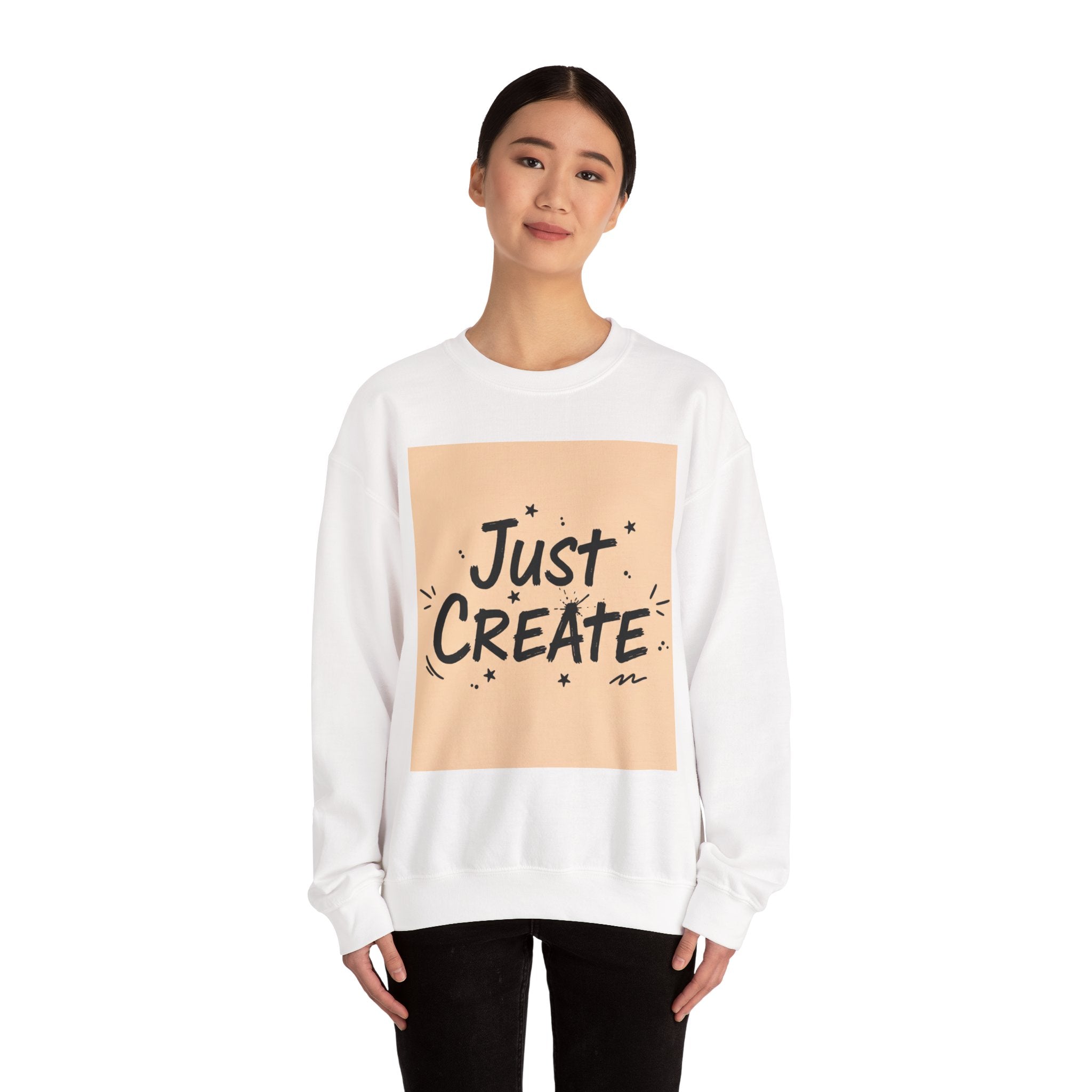 Just Create marker scribble sweatshirt | handwritten font art, doodle quote