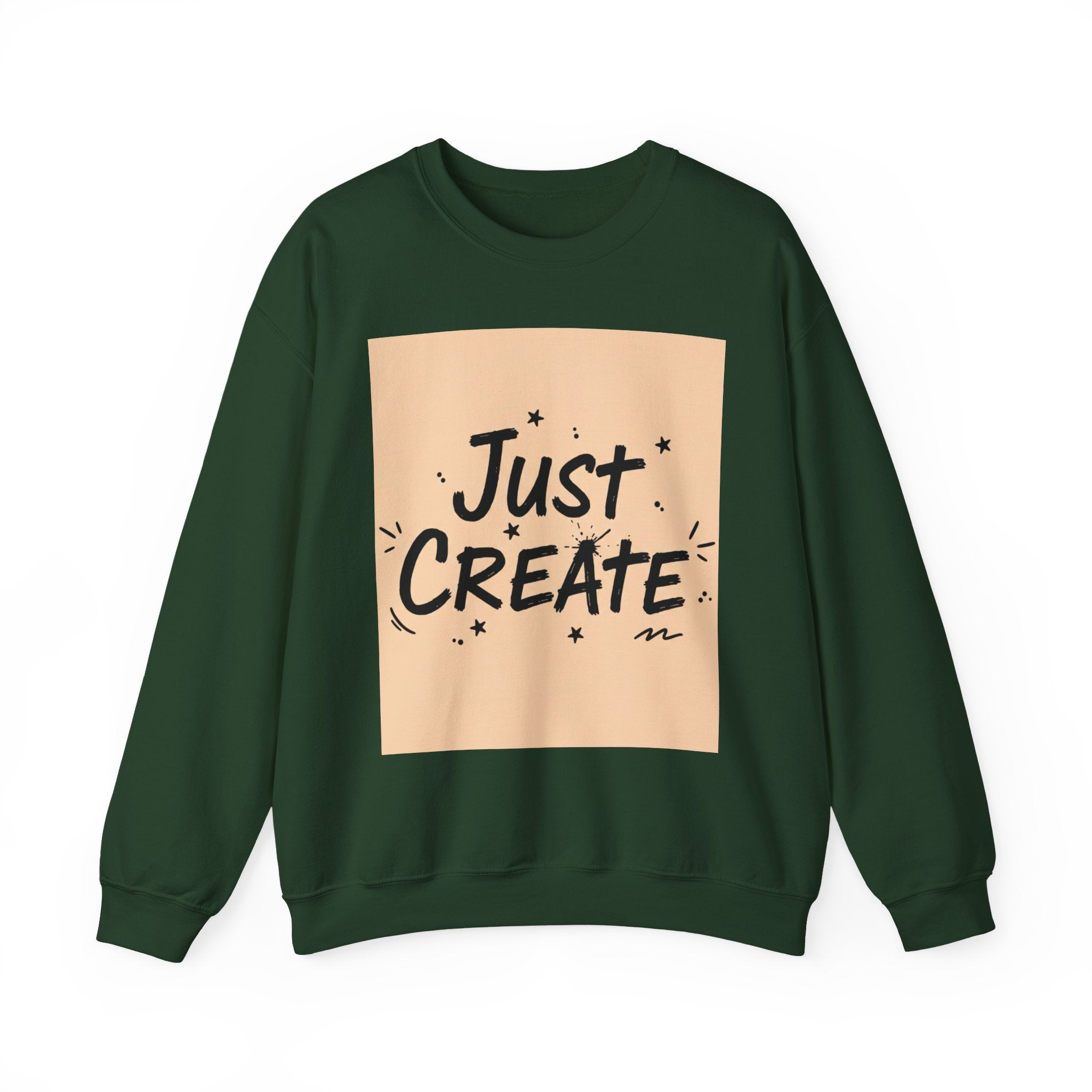 Just Create marker scribble sweatshirt | handwritten font art, doodle quote