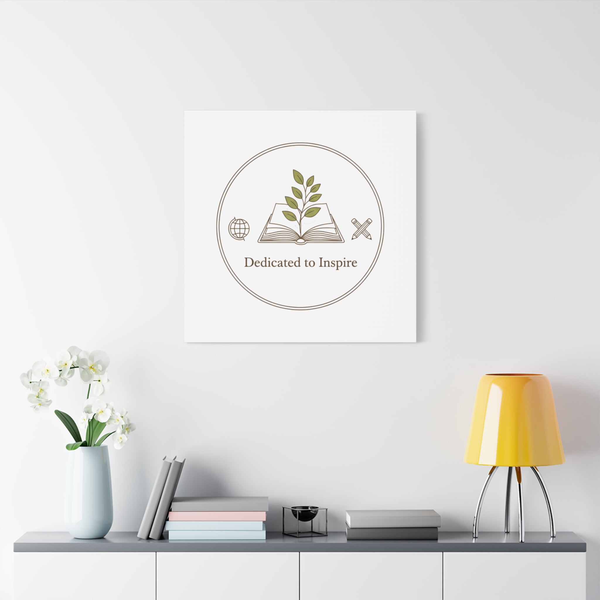 Dedicated to Inspire Canvas | Minimalist Teacher Decor, Educator Pride