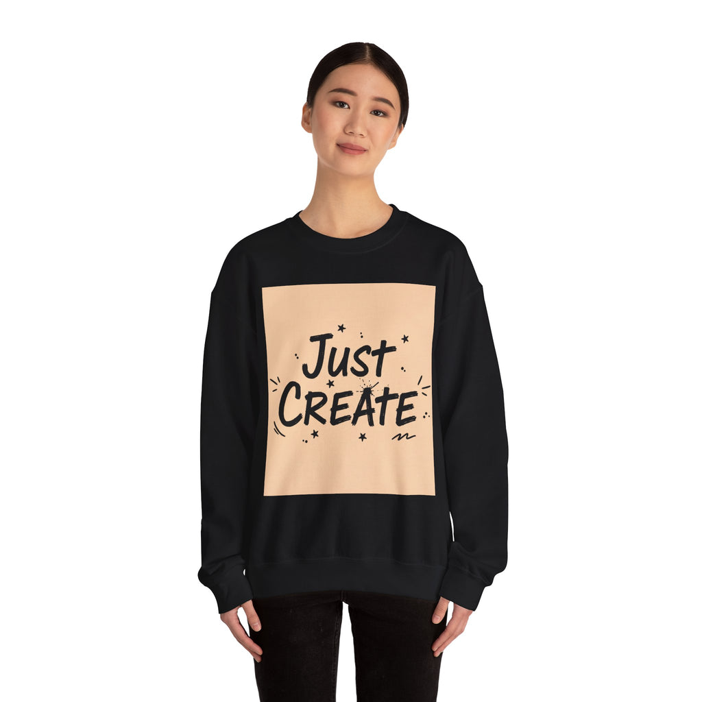 Just Create marker scribble sweatshirt | handwritten font art, doodle quote