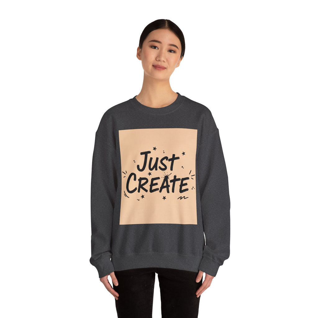 Just Create marker scribble sweatshirt | handwritten font art, doodle quote
