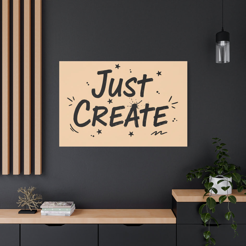 Just Create marker scribble art Canvas | Handwritten marker aesthetic