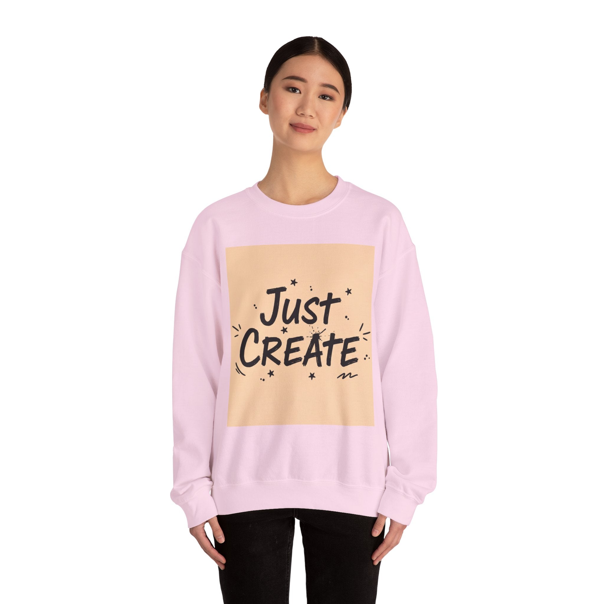 Just Create marker scribble sweatshirt | handwritten font art, doodle quote