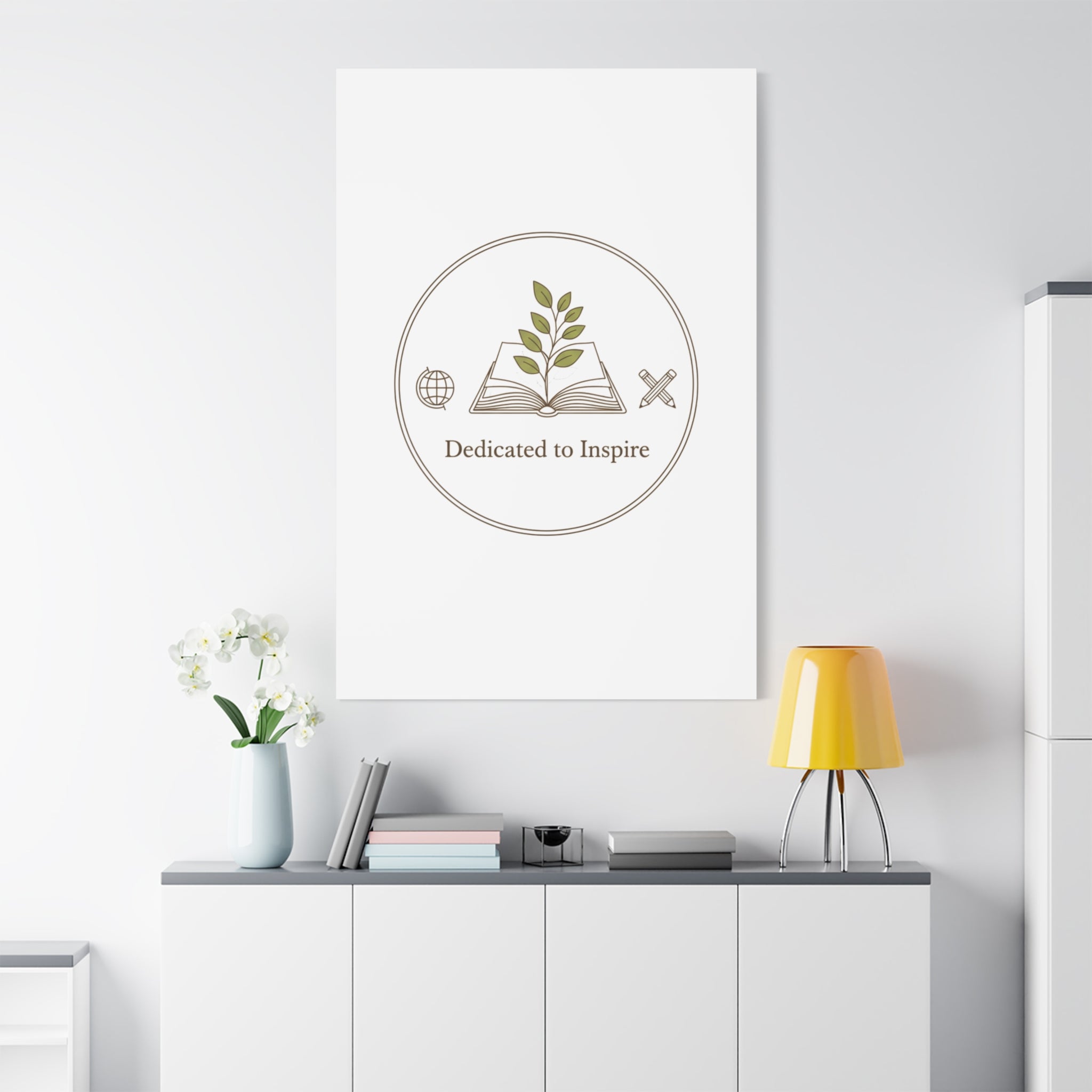 Dedicated to Inspire Canvas | Minimalist Teacher Decor, Educator Pride
