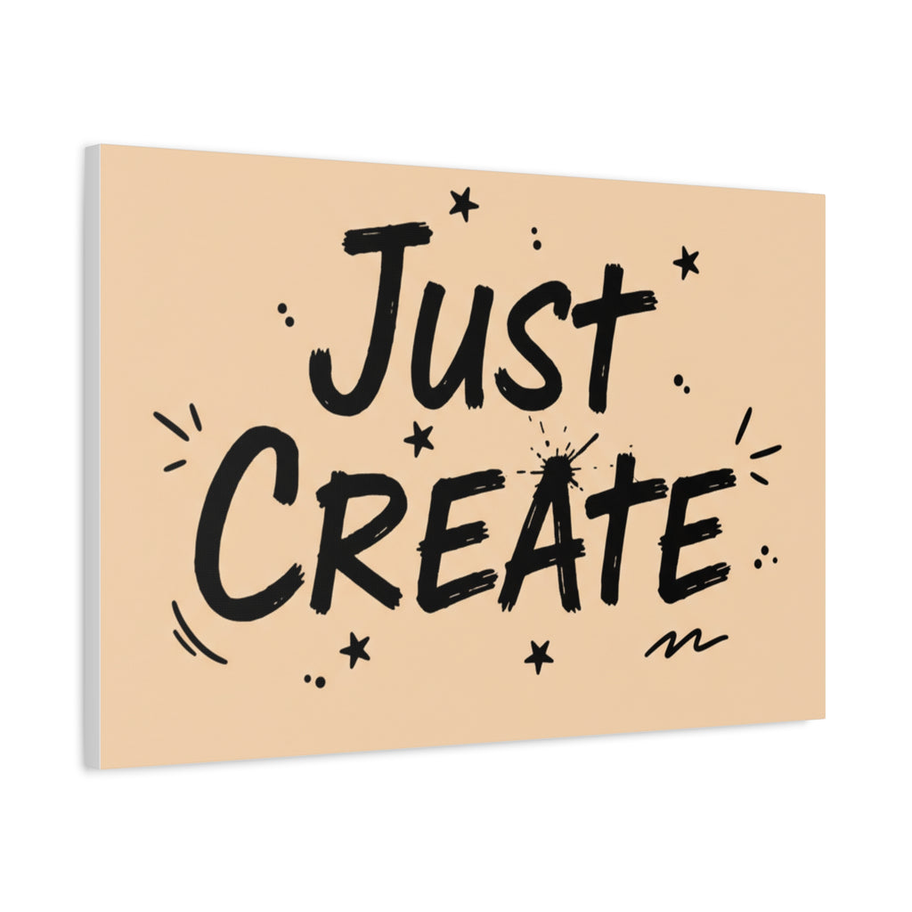 Just Create marker scribble art Canvas | Handwritten marker aesthetic