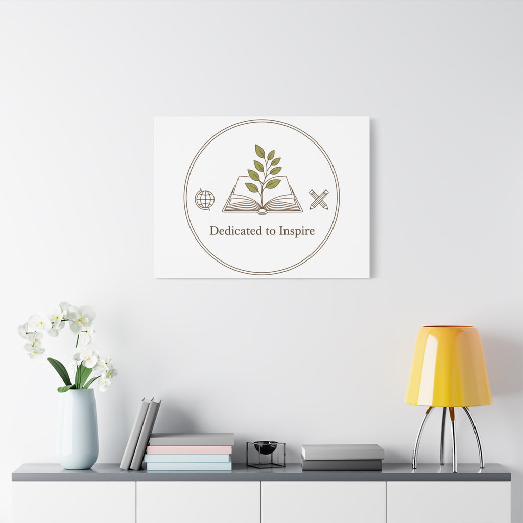 Dedicated to Inspire Canvas | Minimalist Teacher Decor, Educator Pride