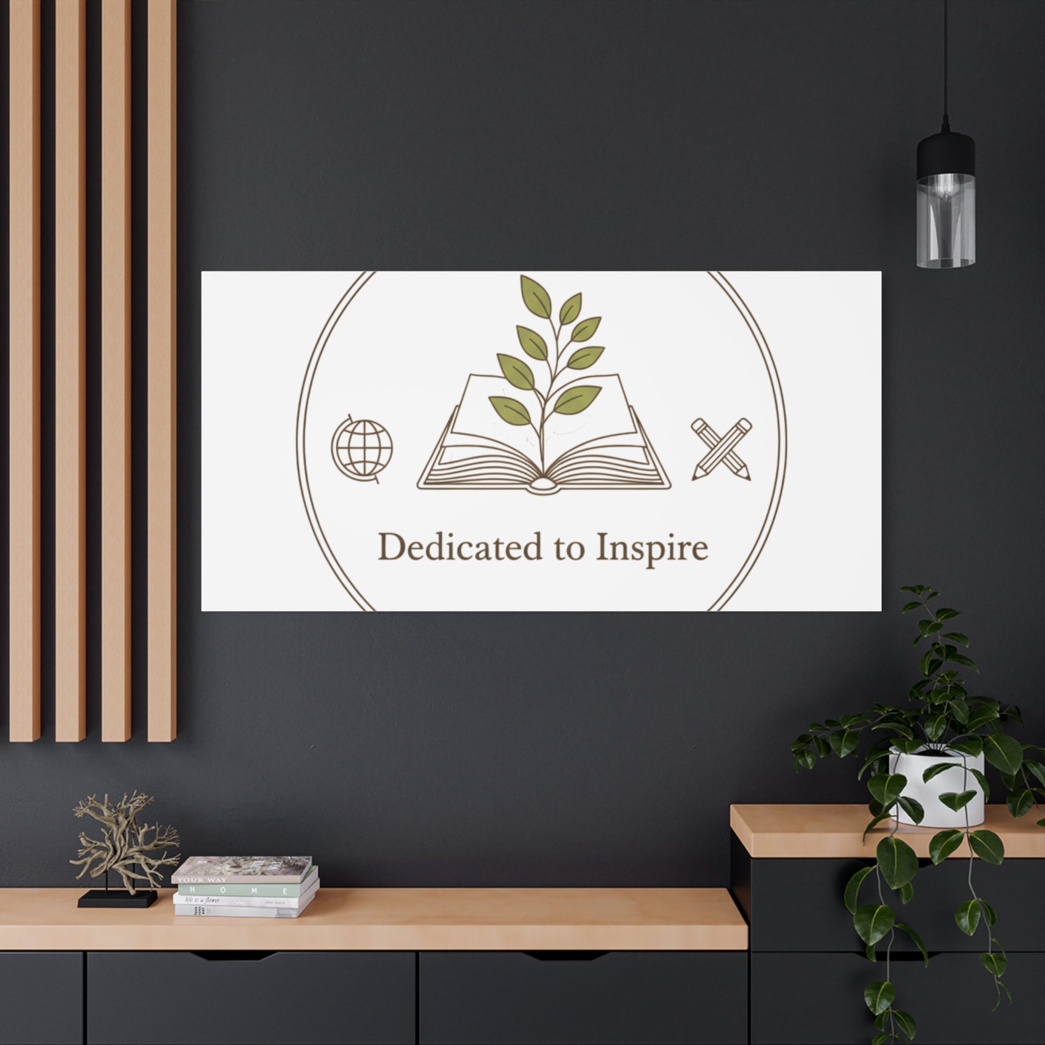 Dedicated to Inspire Canvas | Minimalist Teacher Decor, Educator Pride