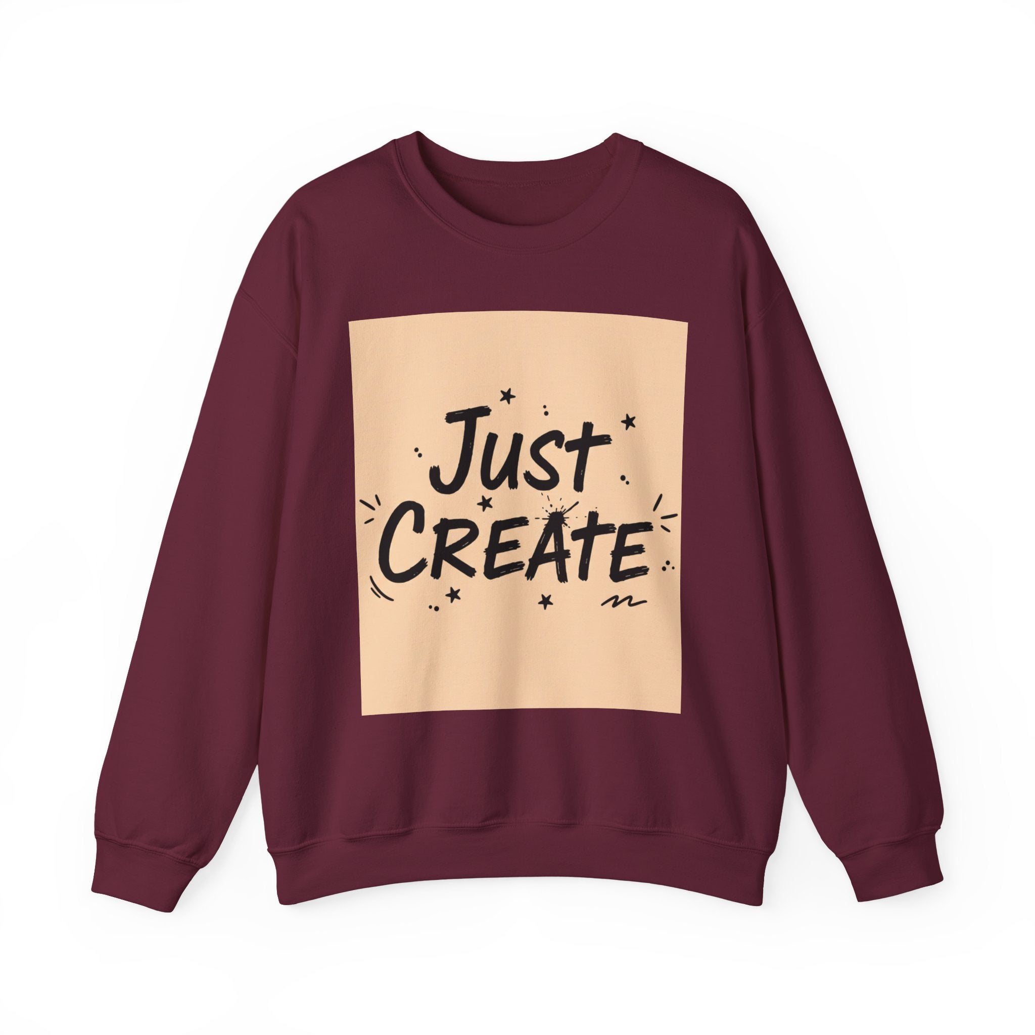 Just Create marker scribble sweatshirt | handwritten font art, doodle quote