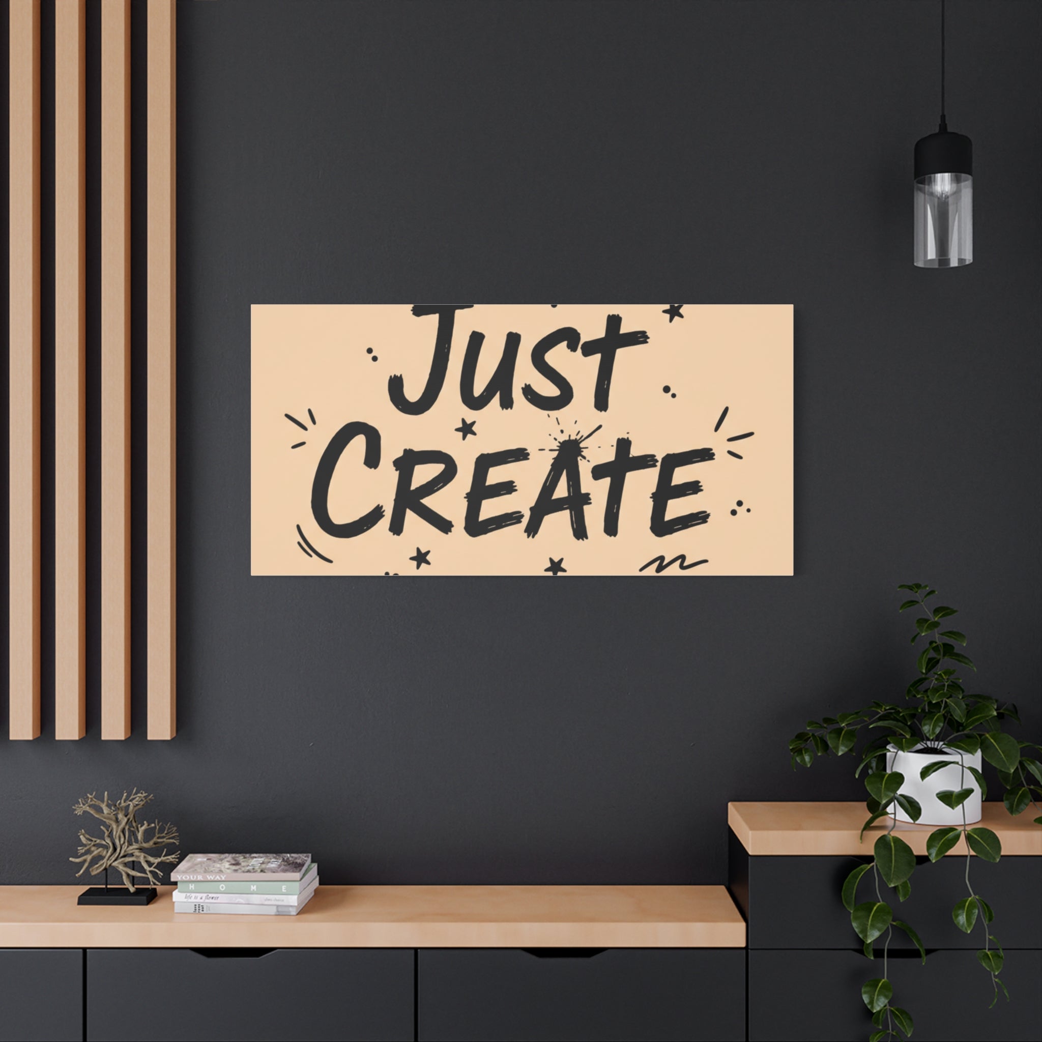 Just Create marker scribble art Canvas | Handwritten marker aesthetic