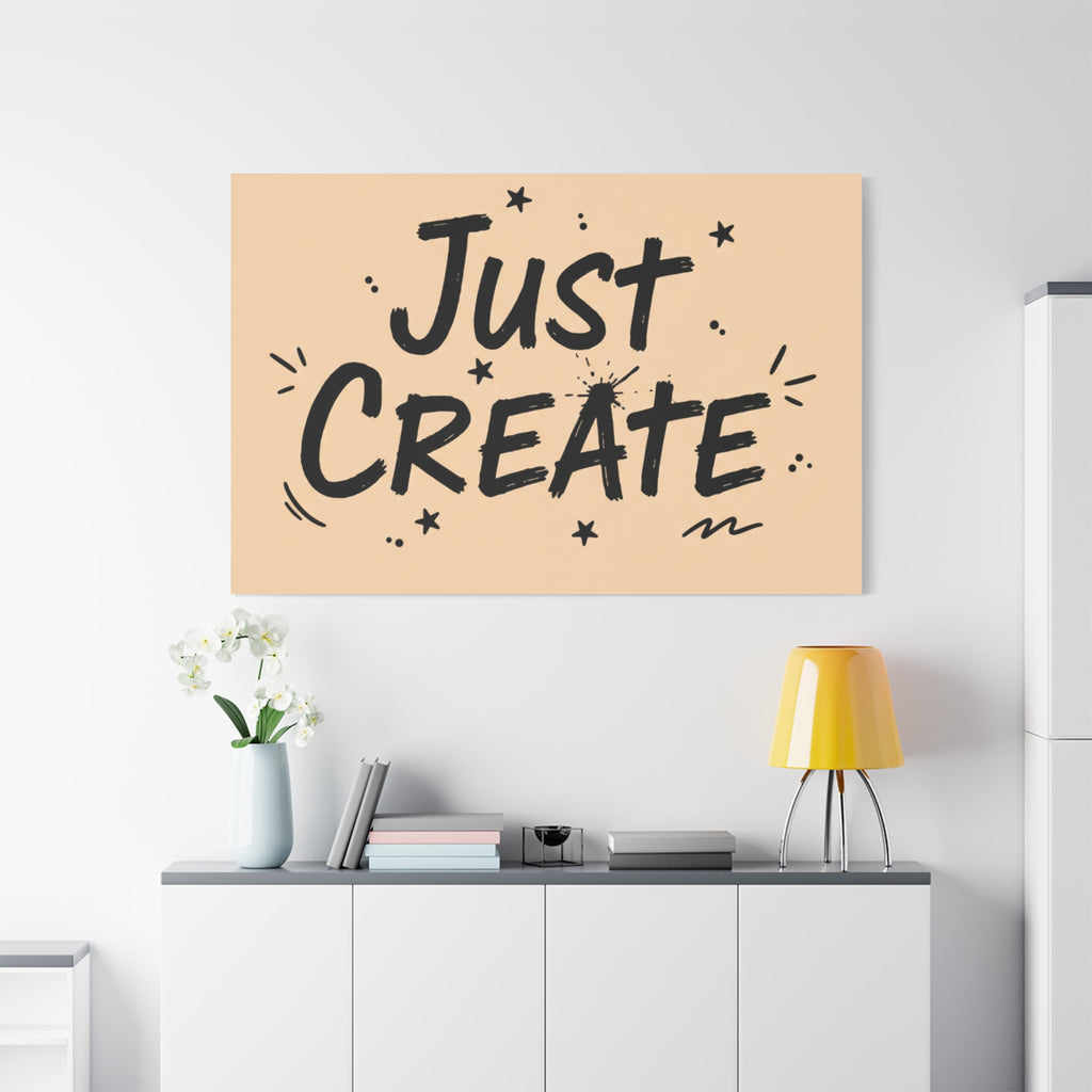Just Create marker scribble art Canvas | Handwritten marker aesthetic