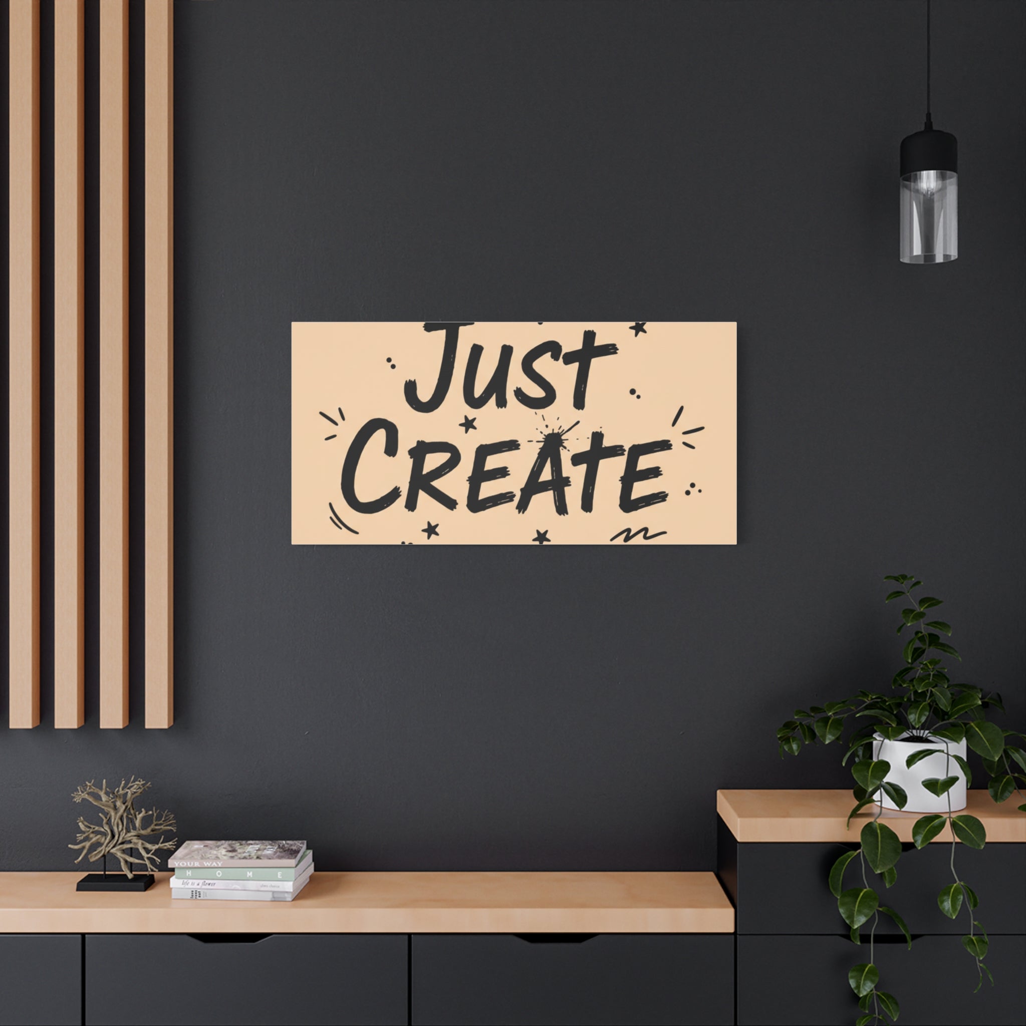 Just Create marker scribble art Canvas | Handwritten marker aesthetic