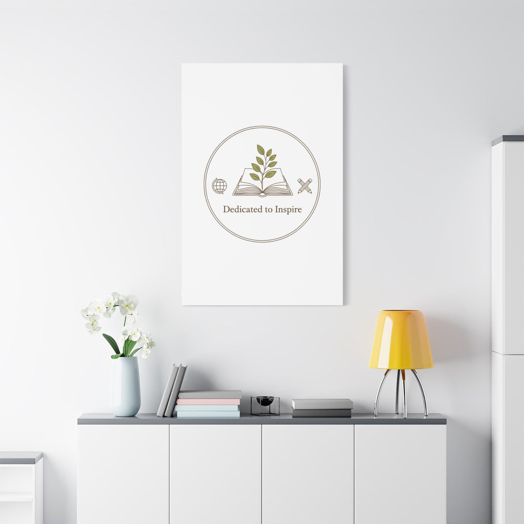 Dedicated to Inspire Canvas | Minimalist Teacher Decor, Educator Pride