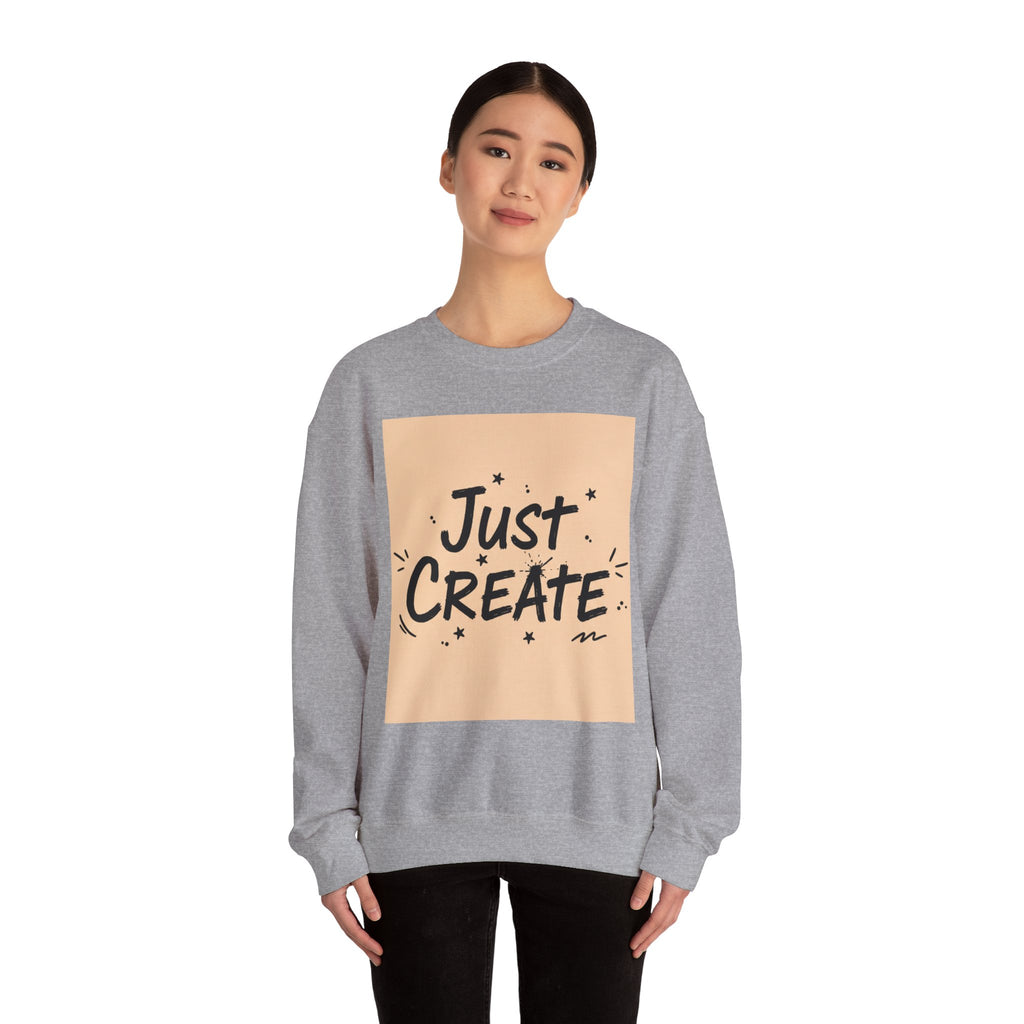 Just Create marker scribble sweatshirt | handwritten font art, doodle quote