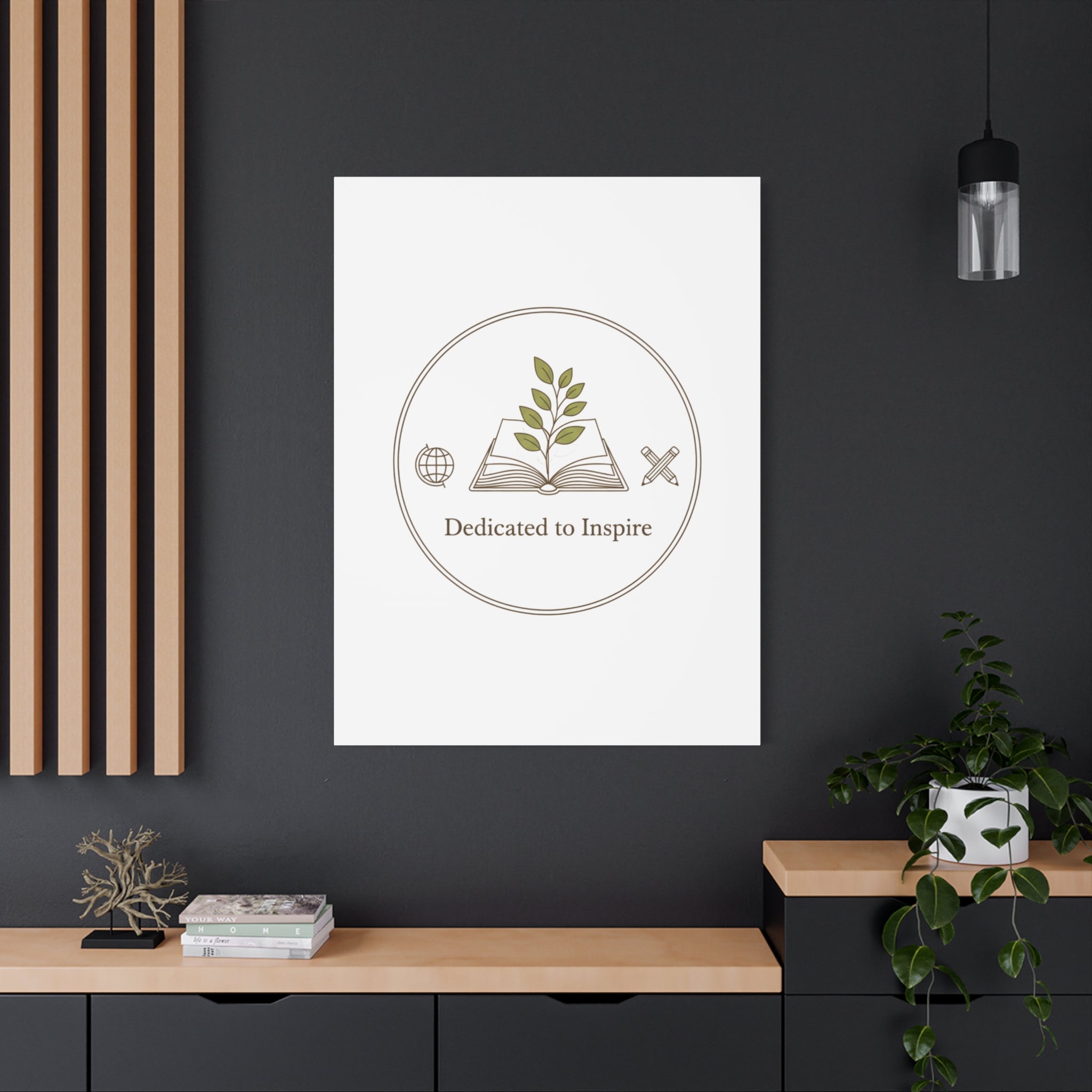 Dedicated to Inspire Canvas | Minimalist Teacher Decor, Educator Pride