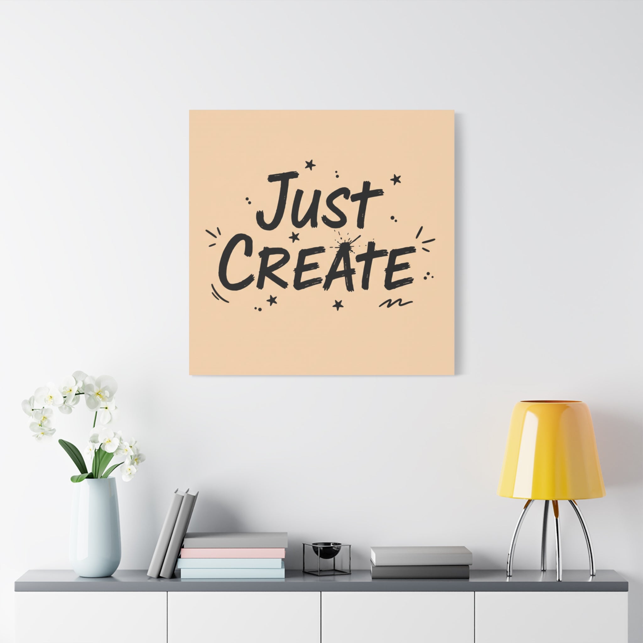Just Create marker scribble art Canvas | Handwritten marker aesthetic