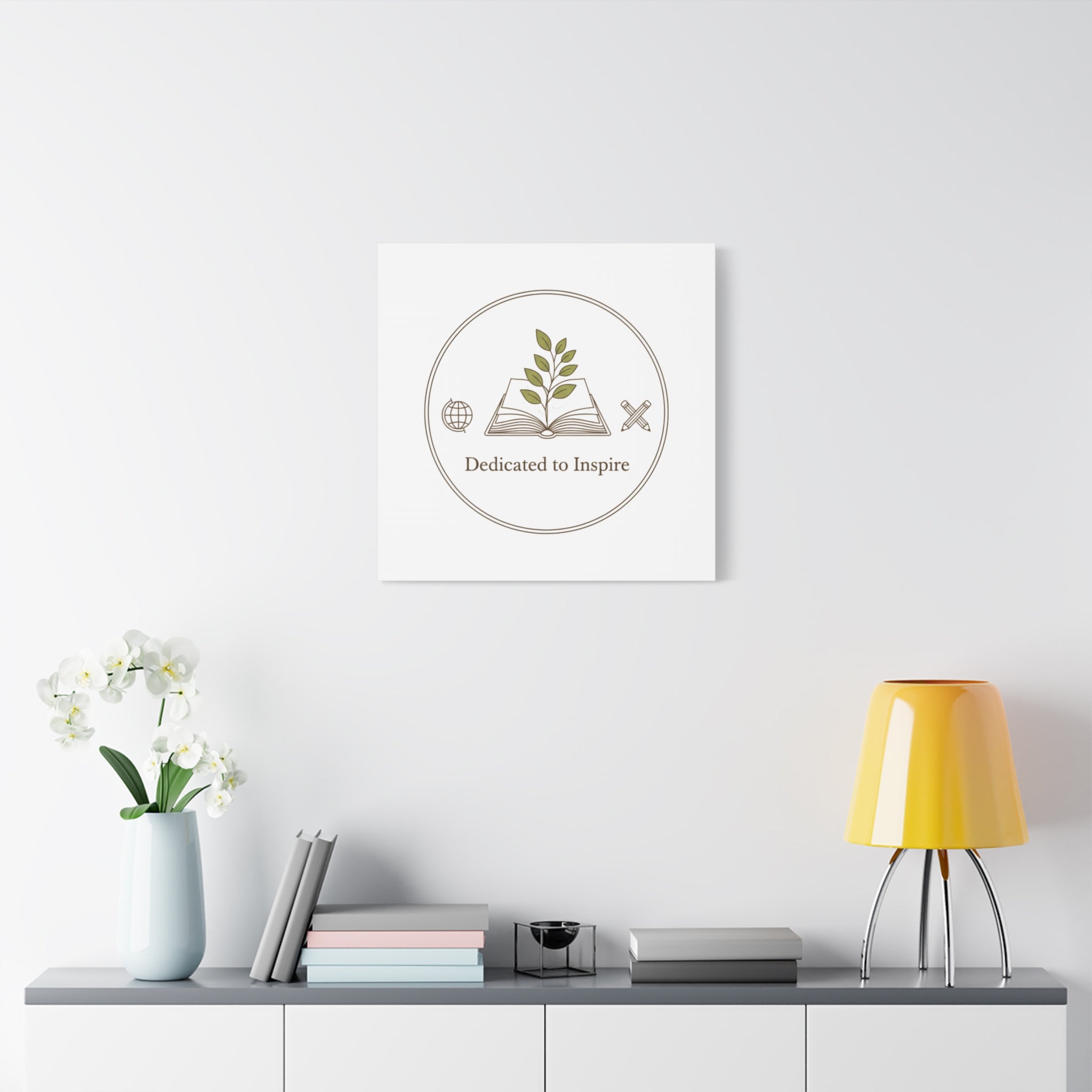 Dedicated to Inspire Canvas | Minimalist Teacher Decor, Educator Pride