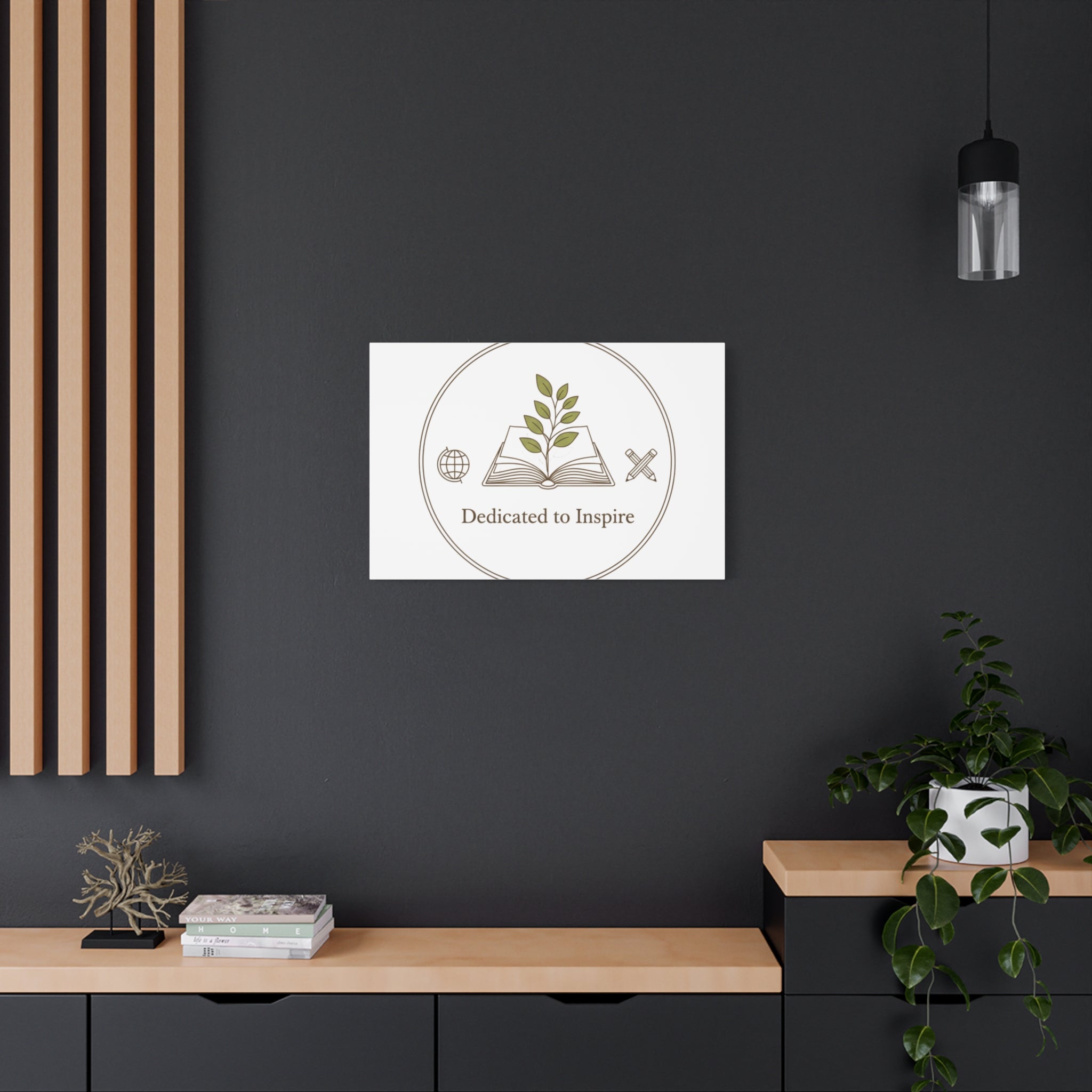 Dedicated to Inspire Canvas | Minimalist Teacher Decor, Educator Pride