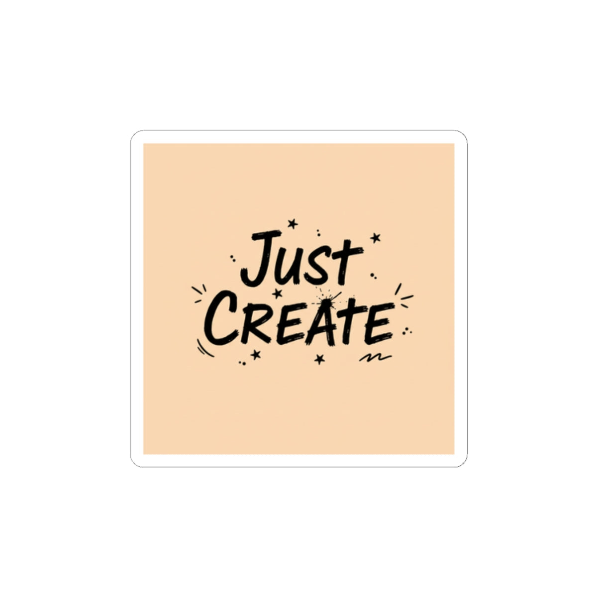 Just Create sticker | handwritten marker aesthetic, doodle scribble design