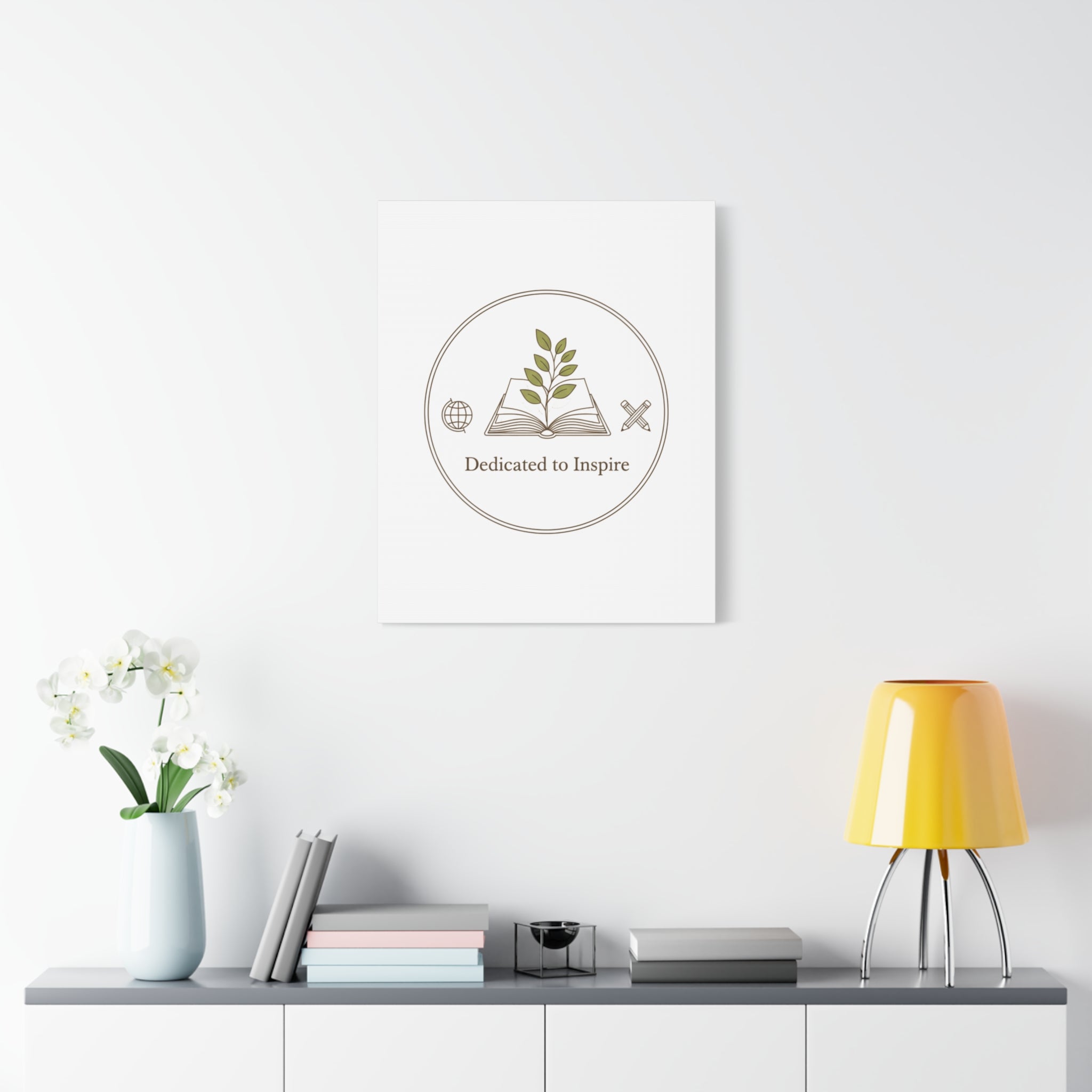 Dedicated to Inspire Canvas | Minimalist Teacher Decor, Educator Pride