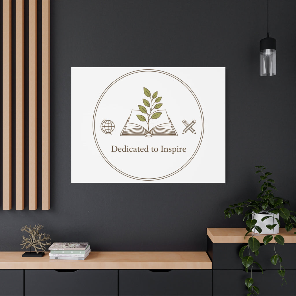 Dedicated to Inspire Canvas | Minimalist Teacher Decor, Educator Pride