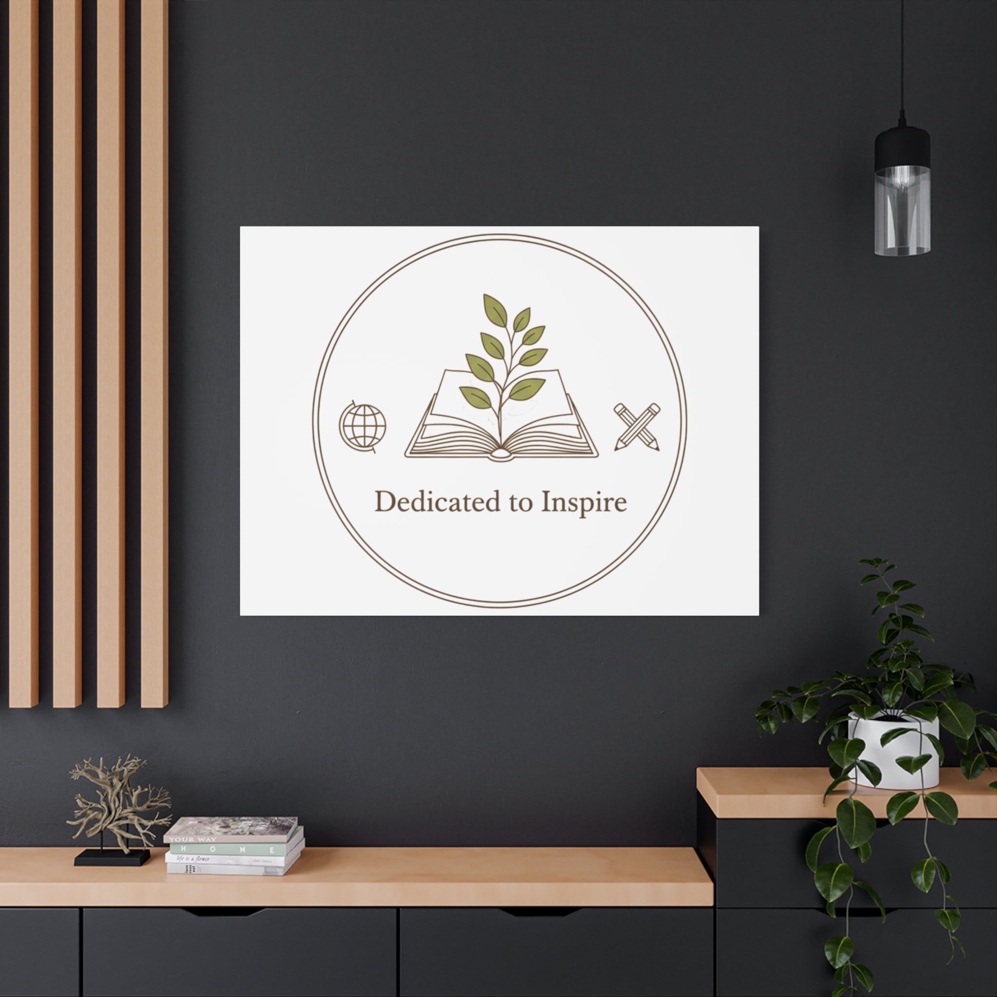 Dedicated to Inspire Canvas | Minimalist Teacher Decor, Educator Pride