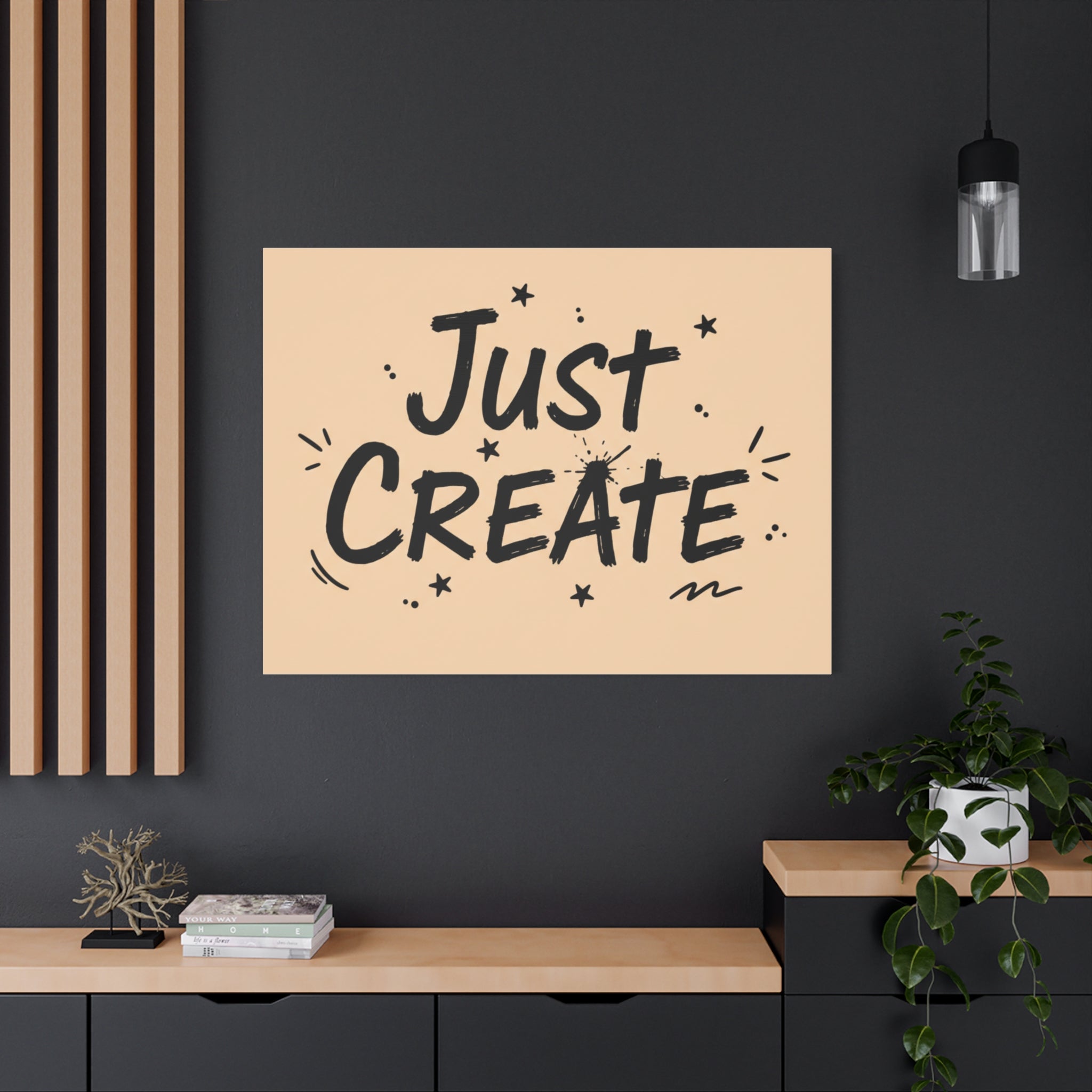 Just Create marker scribble art Canvas | Handwritten marker aesthetic