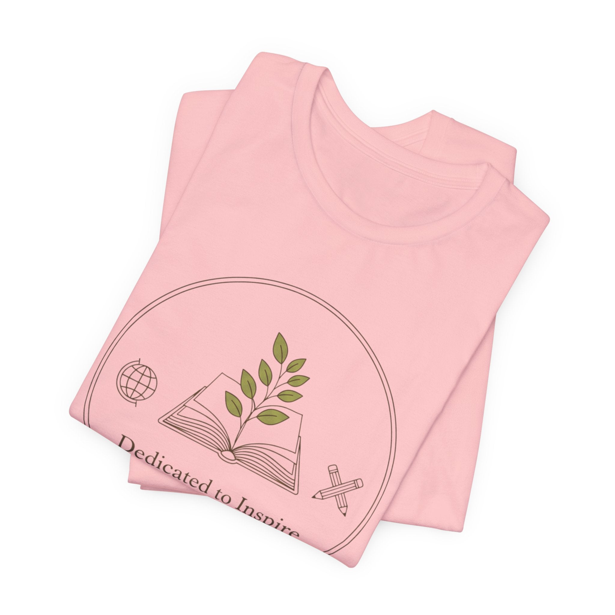 Dedicated to Inspire Tee | modern teacher shirt, minimalist educator pride