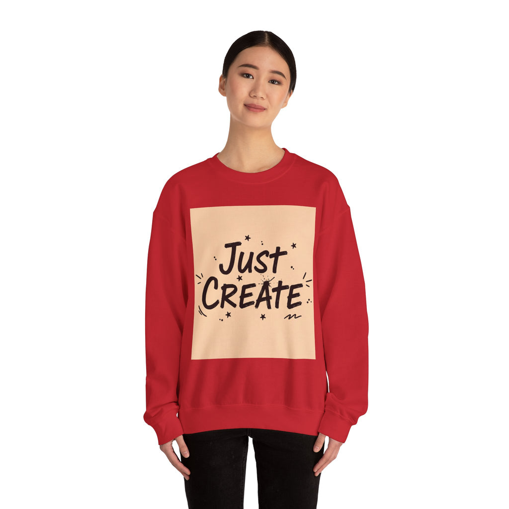 Just Create marker scribble sweatshirt | handwritten font art, doodle quote